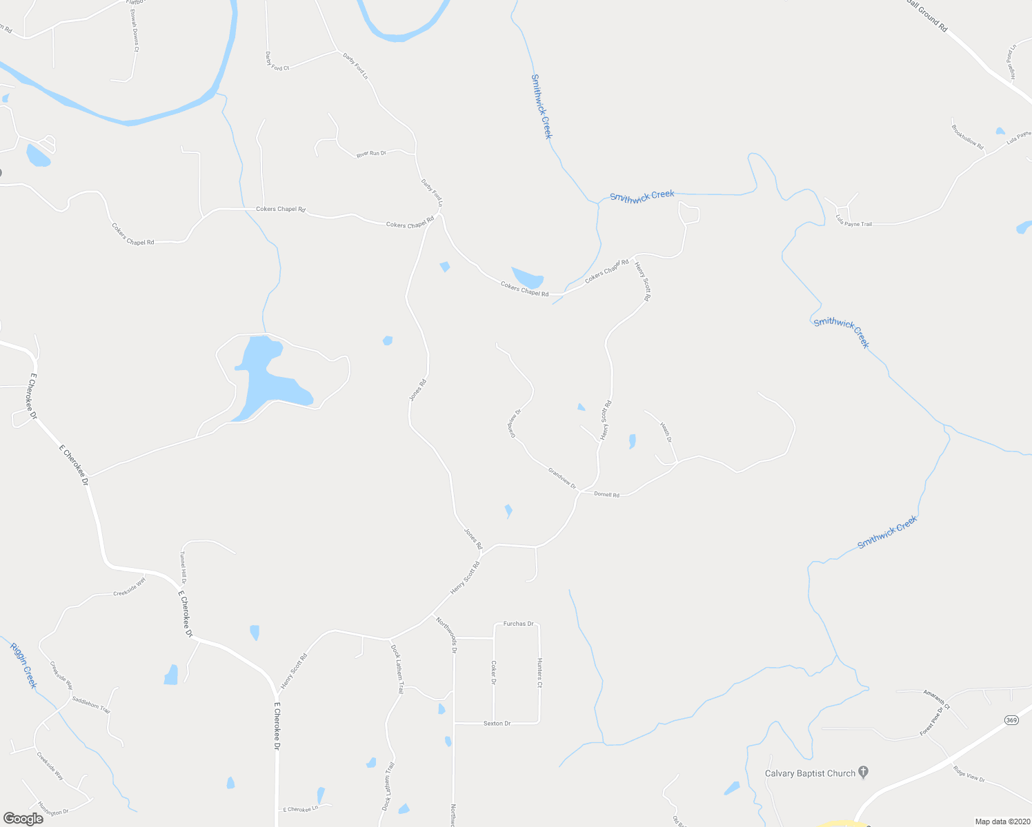 map of restaurants, bars, coffee shops, grocery stores, and more near 155 Grandview Drive in Ball Ground