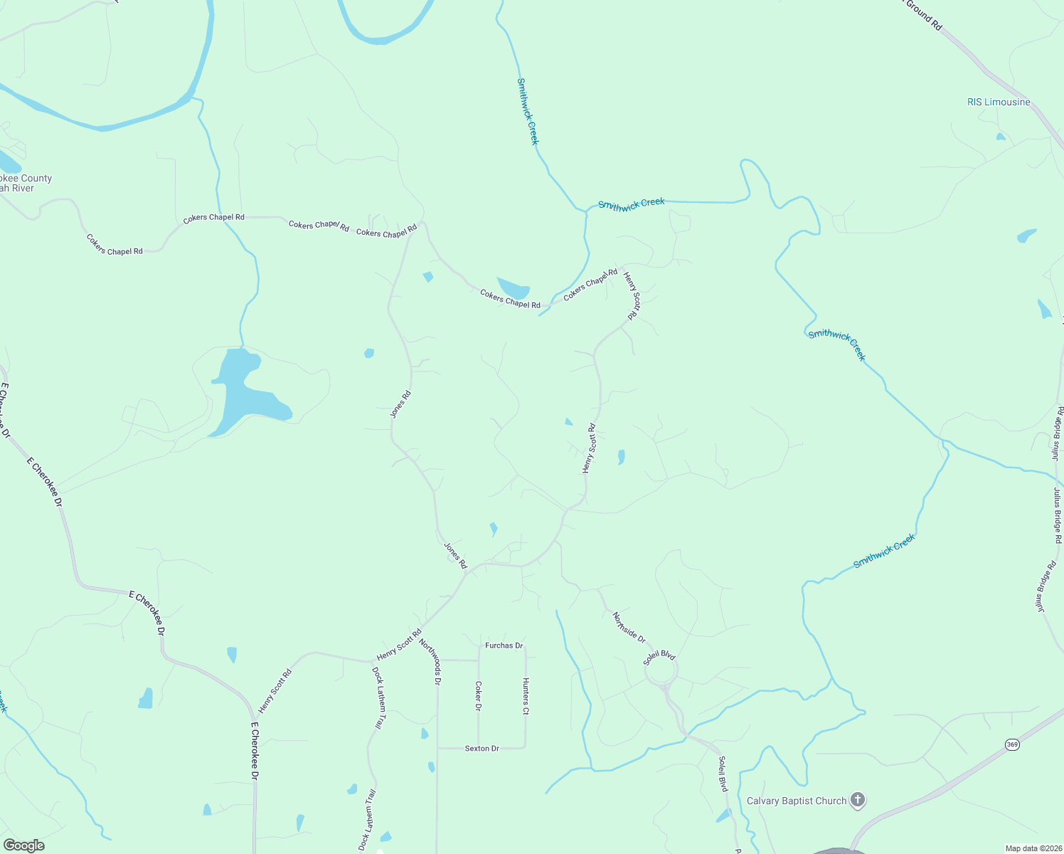 map of restaurants, bars, coffee shops, grocery stores, and more near 140 Grandview Drive in Ball Ground