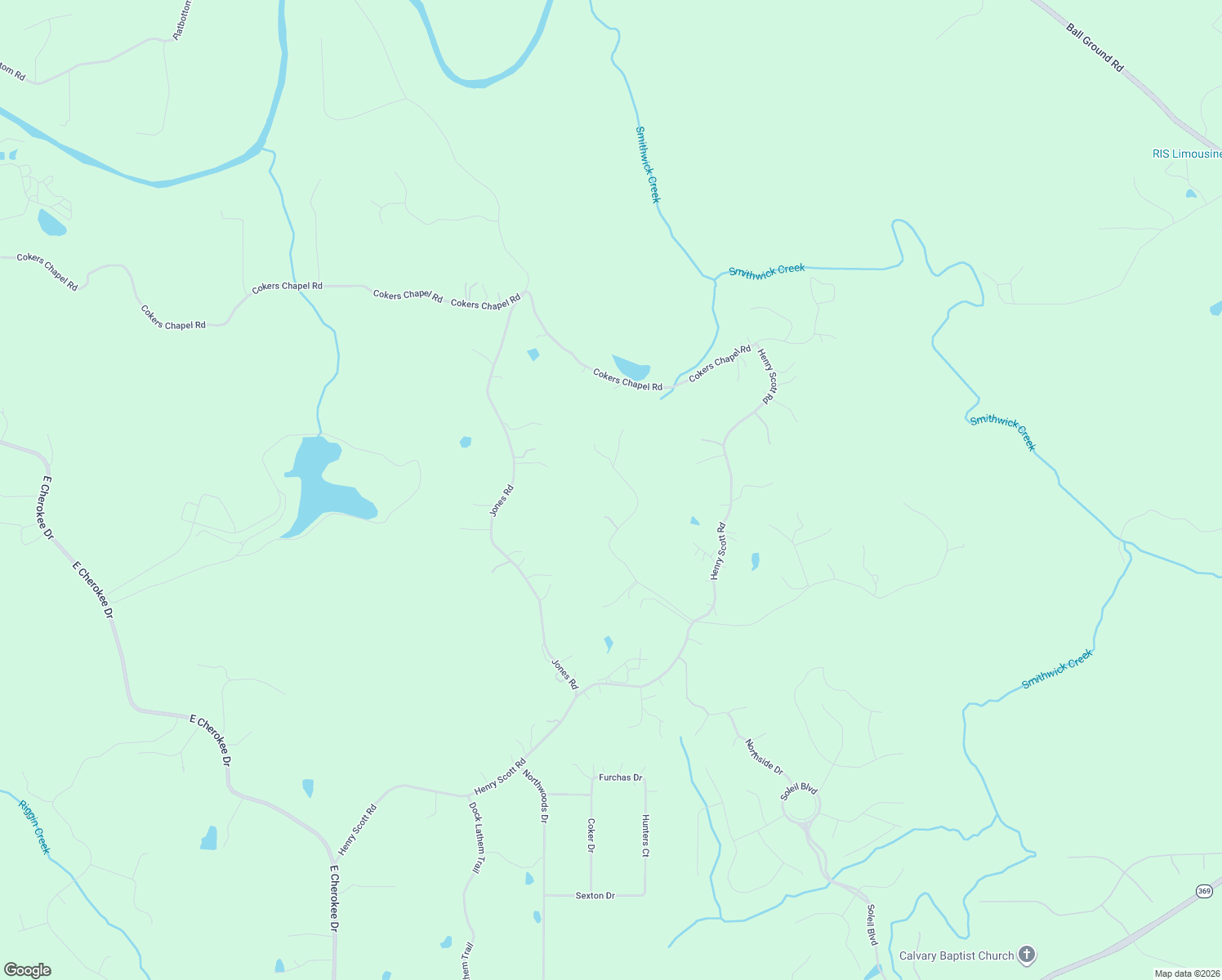 map of restaurants, bars, coffee shops, grocery stores, and more near 155 Grandview Drive in Ball Ground