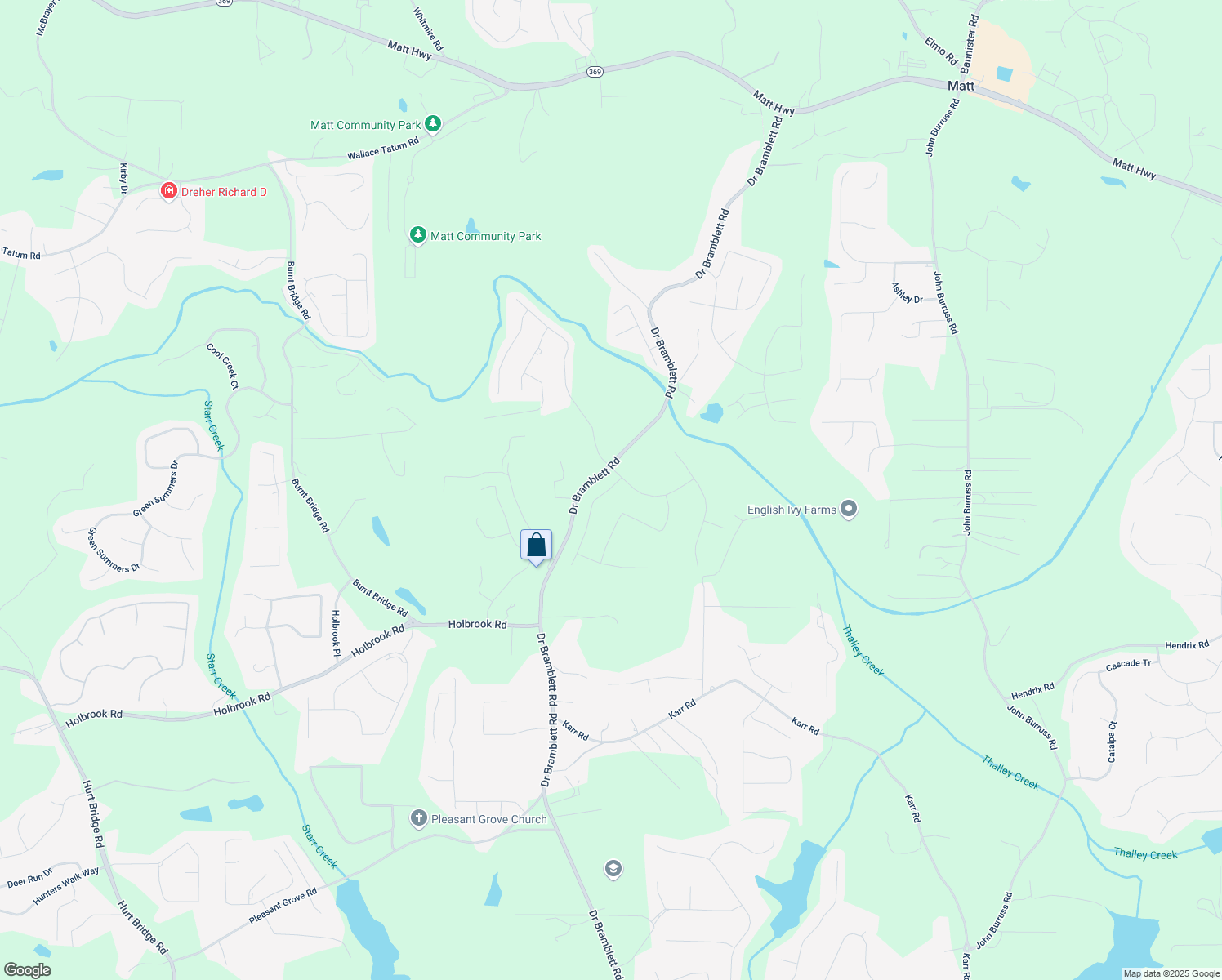 map of restaurants, bars, coffee shops, grocery stores, and more near 4040 Newburn Court in Forsyth County