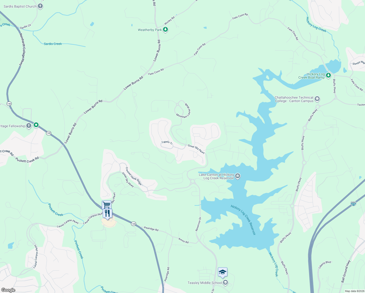 map of restaurants, bars, coffee shops, grocery stores, and more near 100 Pine Sandy Bank in Canton