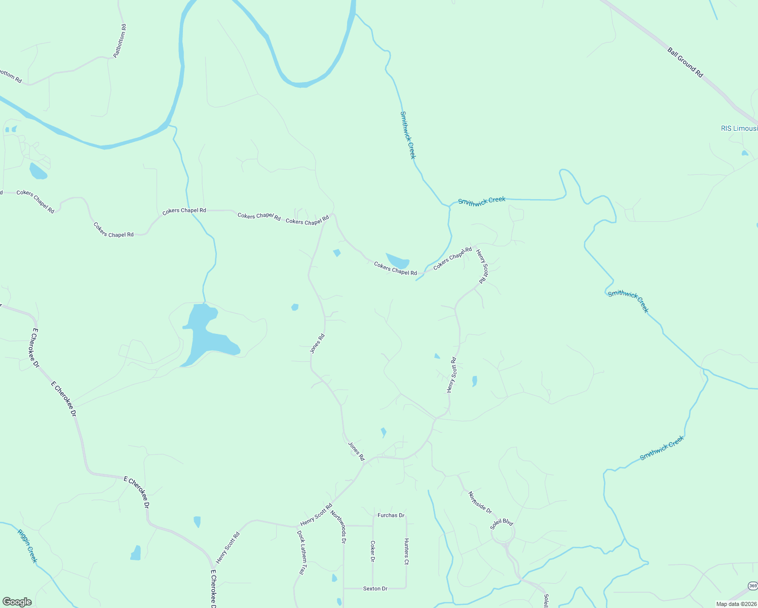 map of restaurants, bars, coffee shops, grocery stores, and more near 165 Grandview Drive in Ball Ground