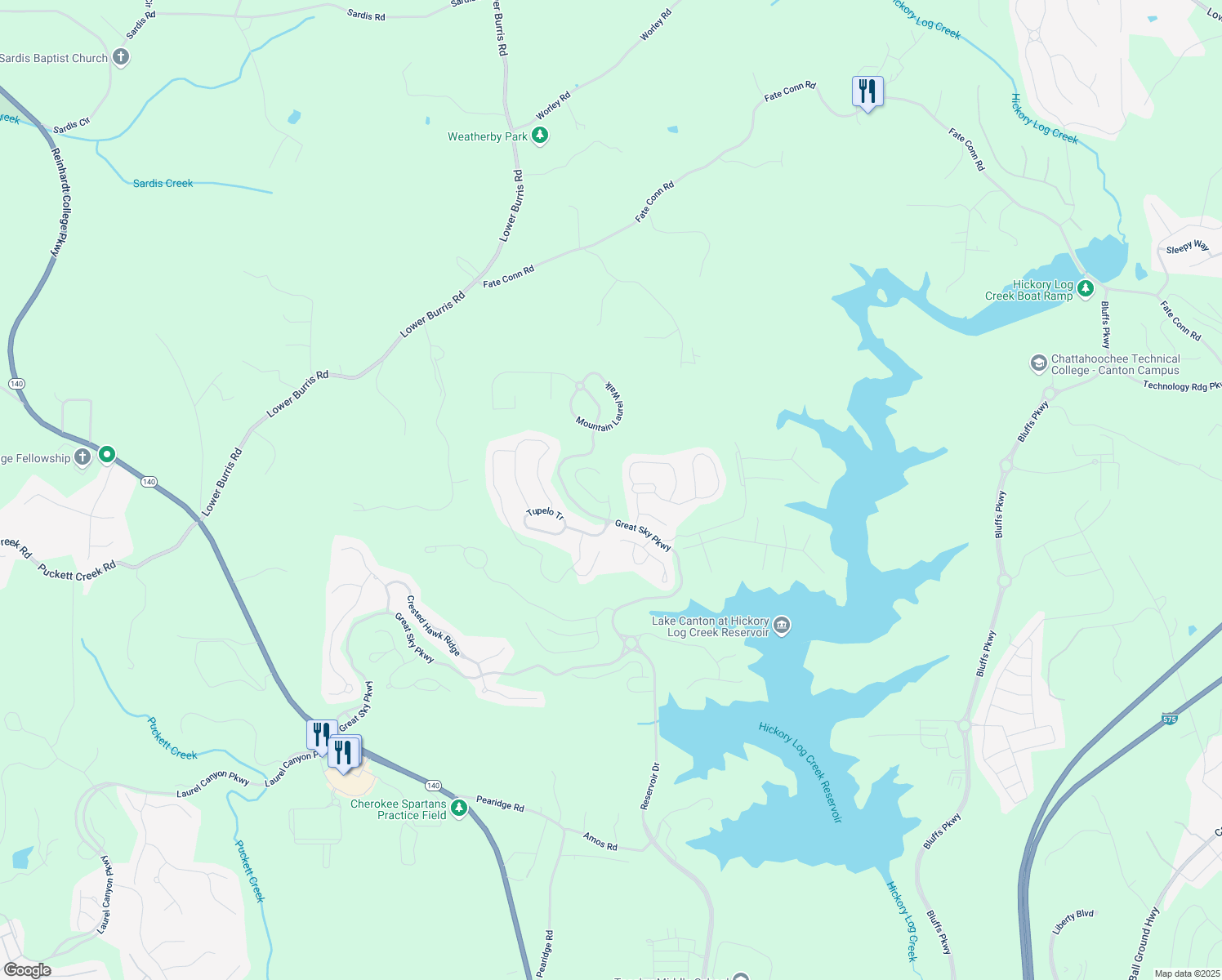 map of restaurants, bars, coffee shops, grocery stores, and more near 328 Willow Cove in Canton