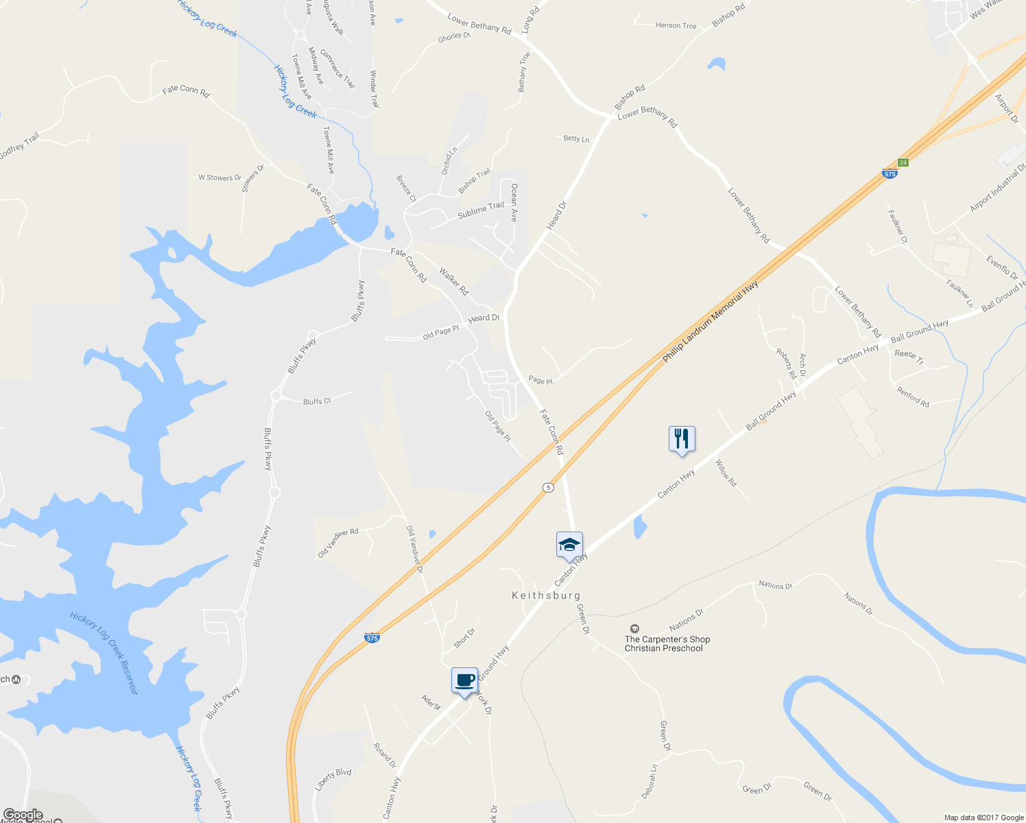map of restaurants, bars, coffee shops, grocery stores, and more near 637 Sunflower Drive in Canton