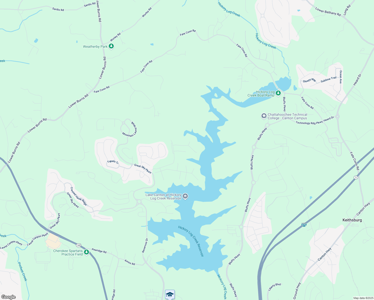map of restaurants, bars, coffee shops, grocery stores, and more near 1049 Pine Bark Lane in Canton