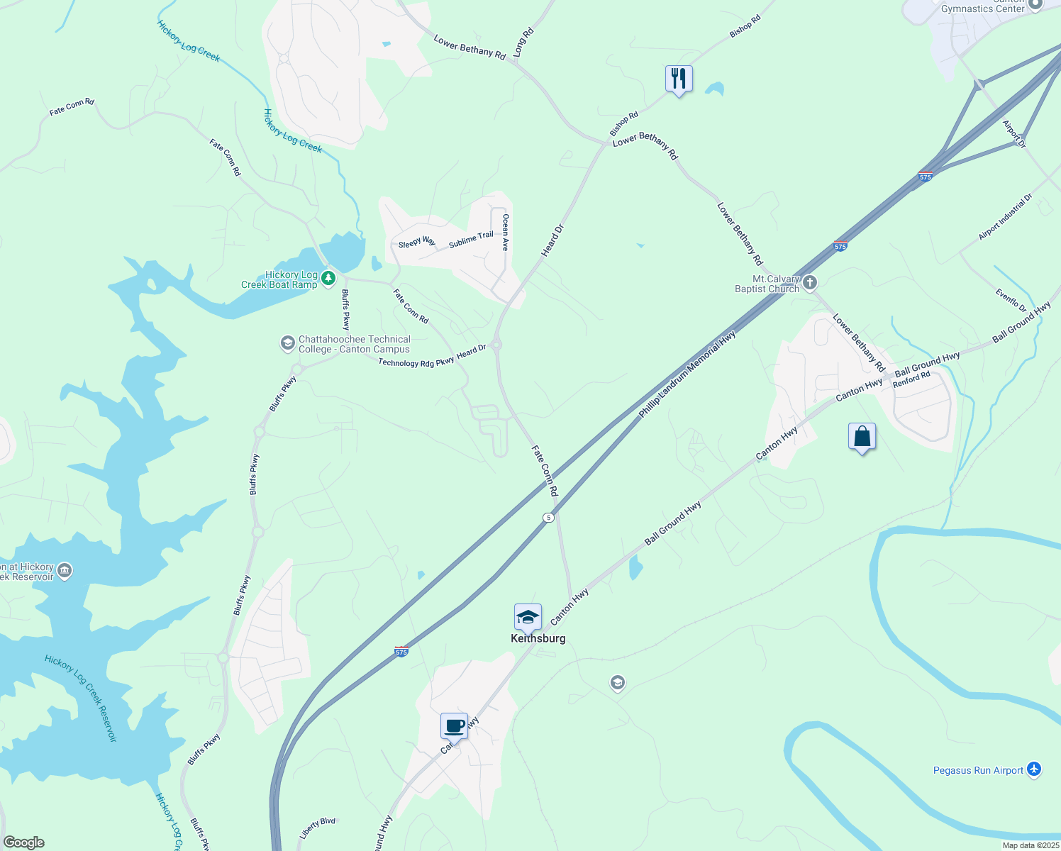 map of restaurants, bars, coffee shops, grocery stores, and more near 156 Page Place in Canton