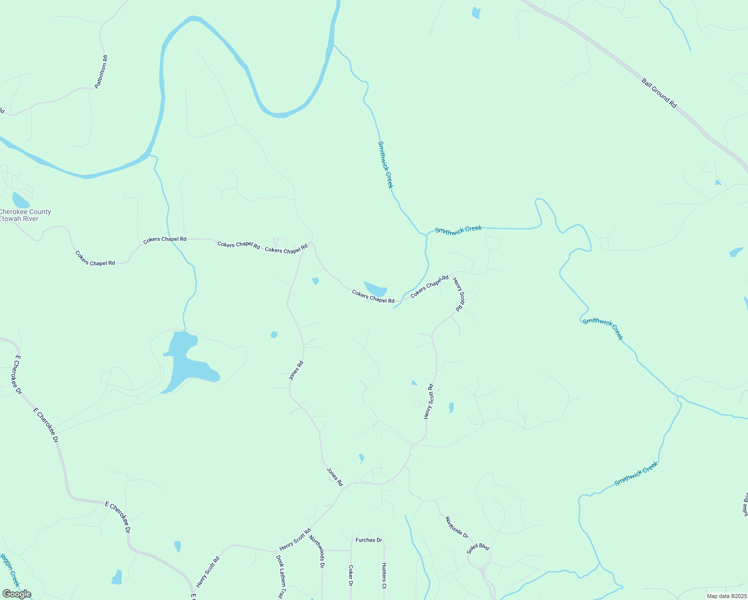 map of restaurants, bars, coffee shops, grocery stores, and more near 3070 Cokers Chapel Road in Ball Ground