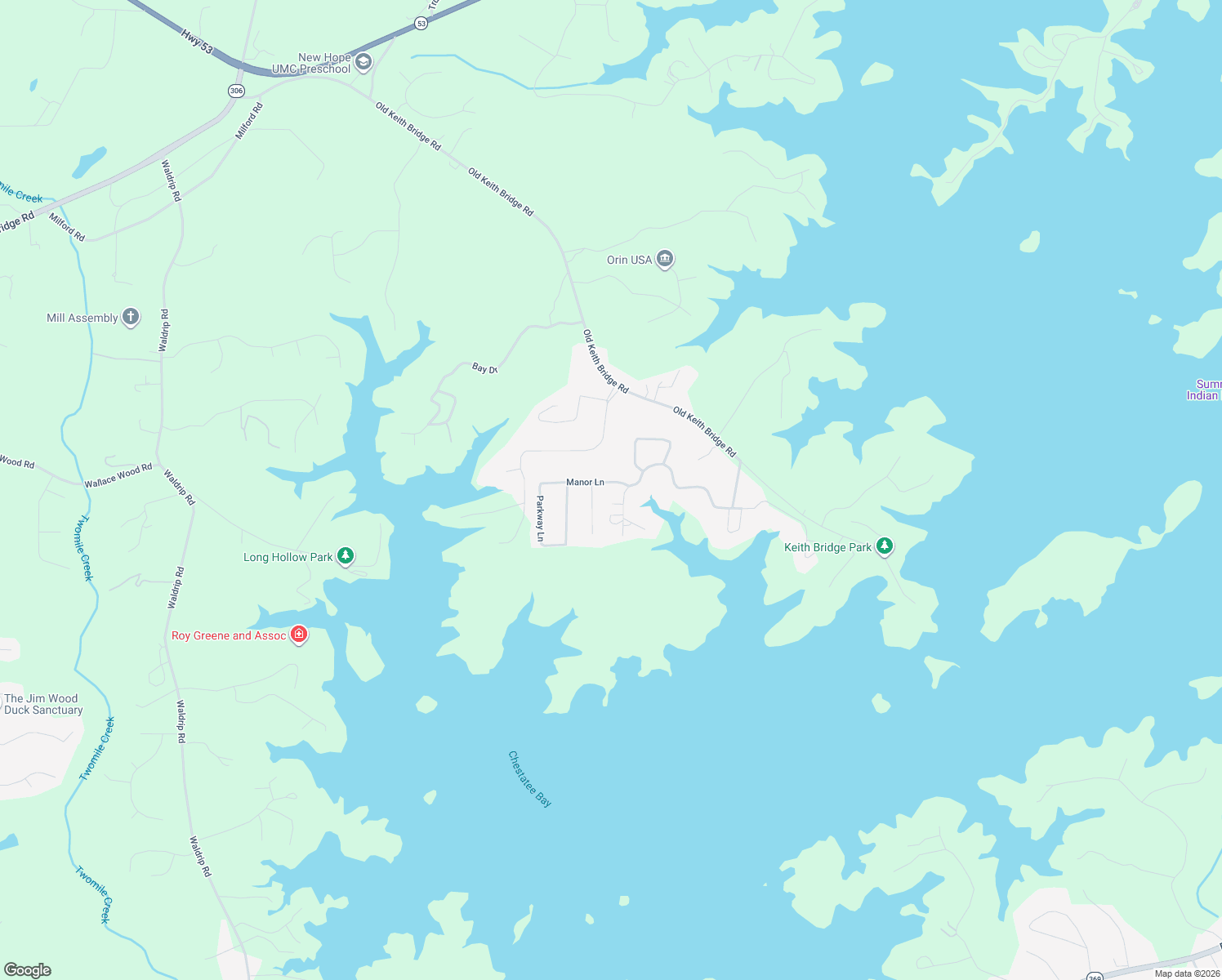 map of restaurants, bars, coffee shops, grocery stores, and more near 9525 Manor Lane in Gainesville