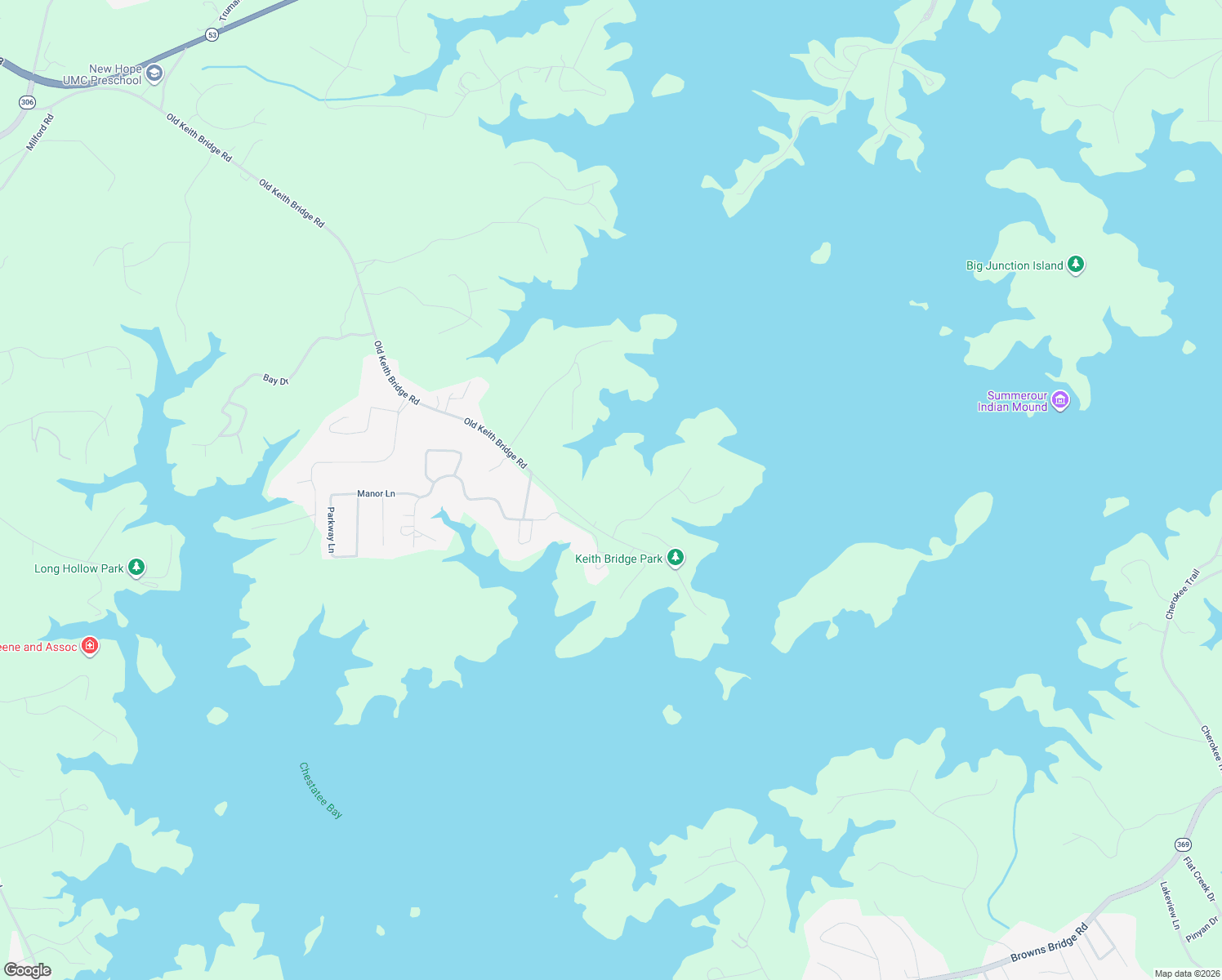 map of restaurants, bars, coffee shops, grocery stores, and more near 9095 Old Keith Bridge Road in Gainesville