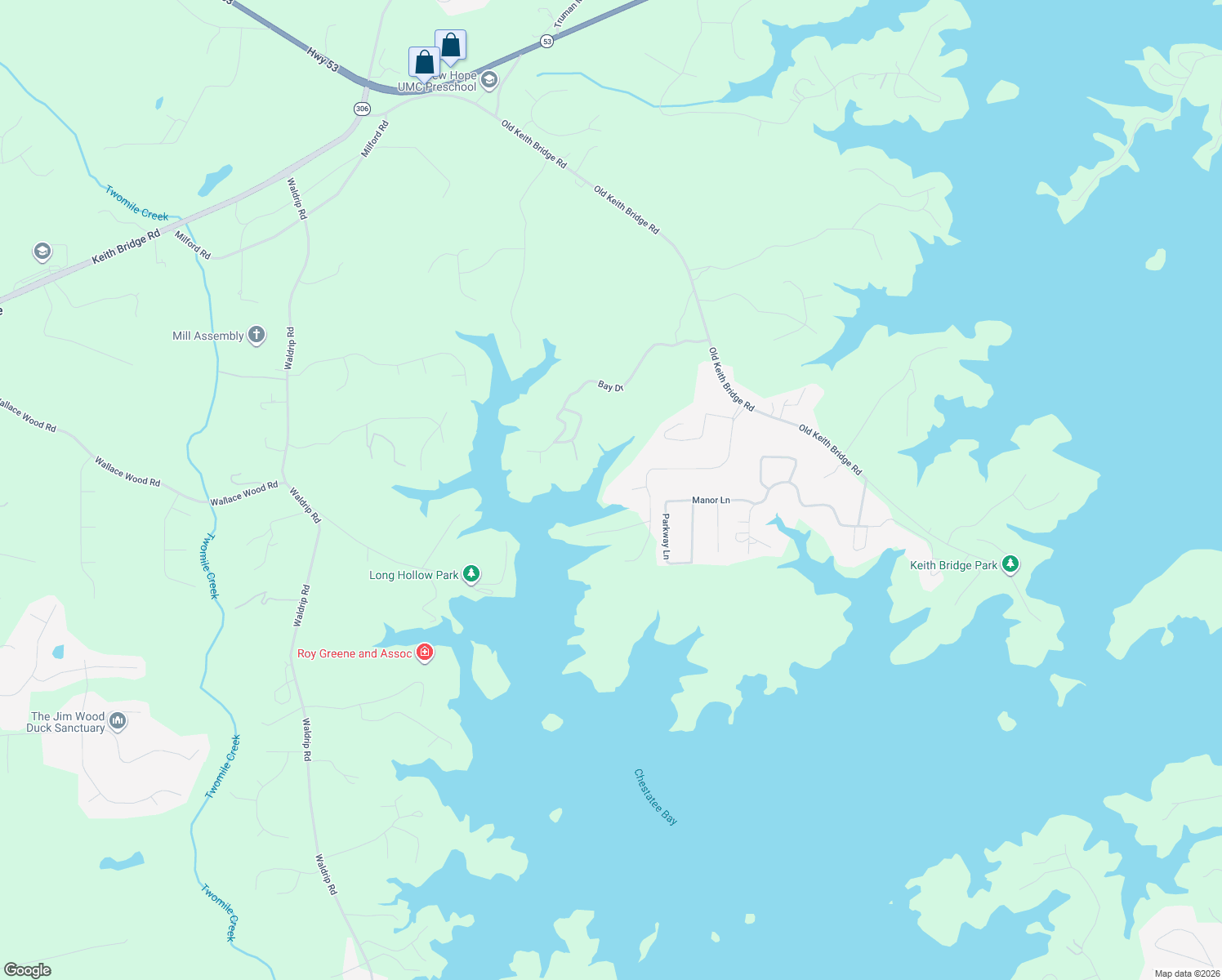 map of restaurants, bars, coffee shops, grocery stores, and more near 8940 Bayview Court in Gainesville