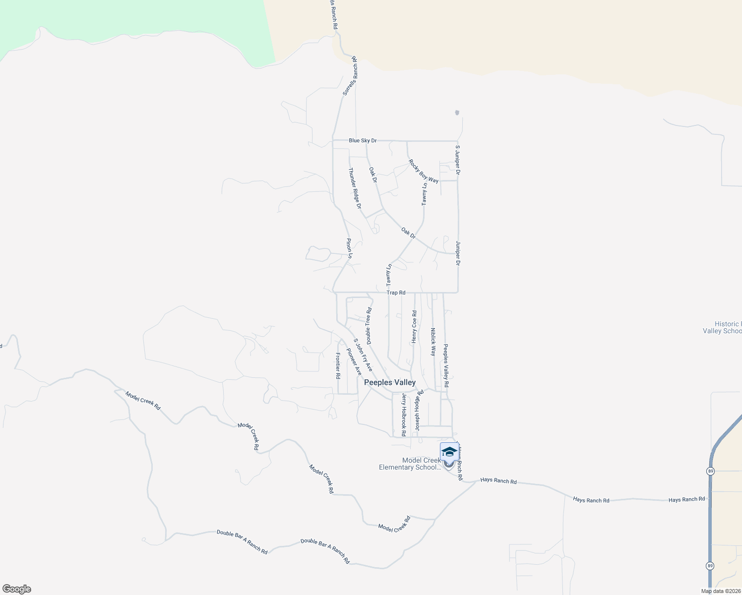 map of restaurants, bars, coffee shops, grocery stores, and more near 16991 Double Tree Road in Peeples Valley