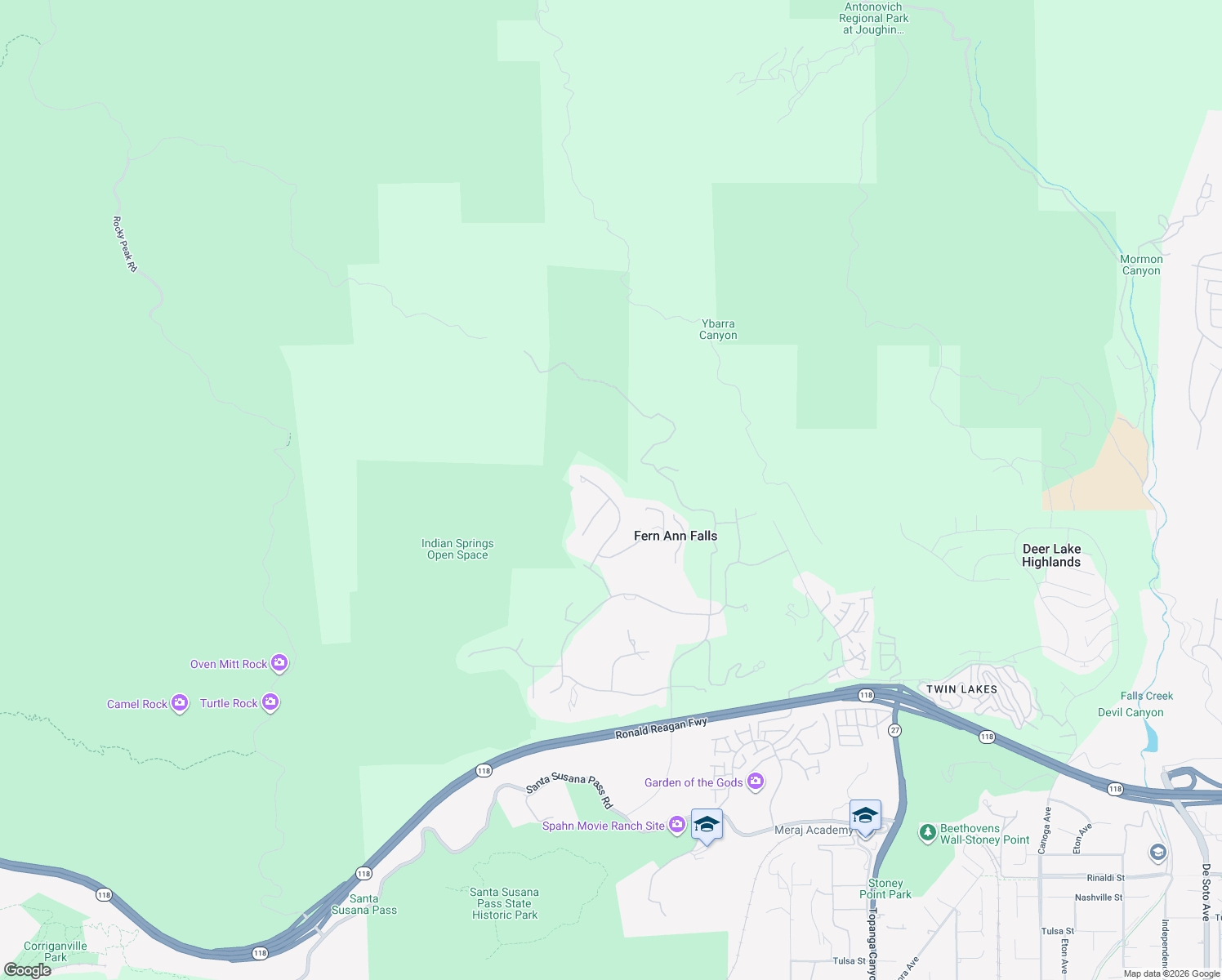 map of restaurants, bars, coffee shops, grocery stores, and more near 11806 Peak Road in Los Angeles County