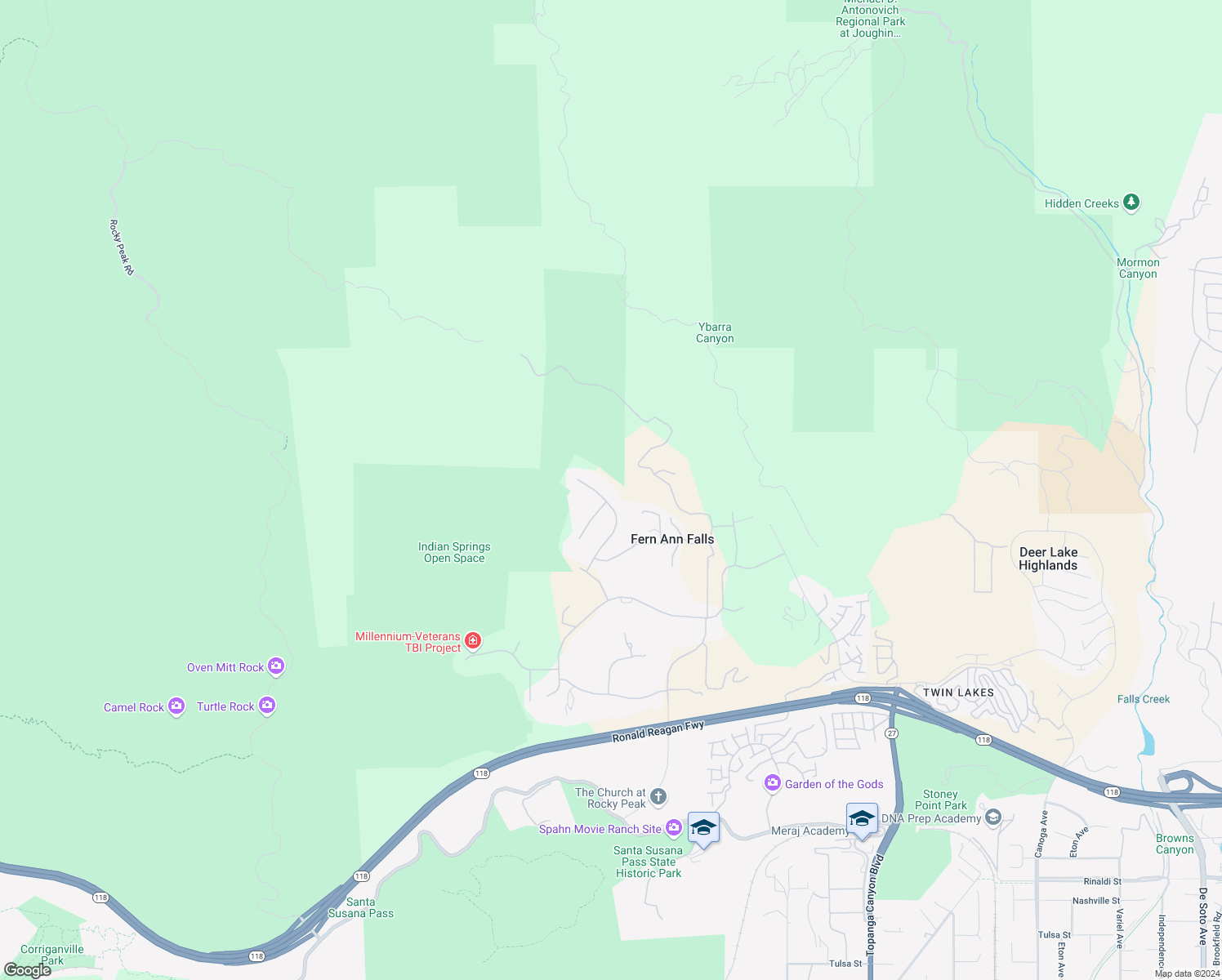 map of restaurants, bars, coffee shops, grocery stores, and more near 11806 Peak Road in Los Angeles County