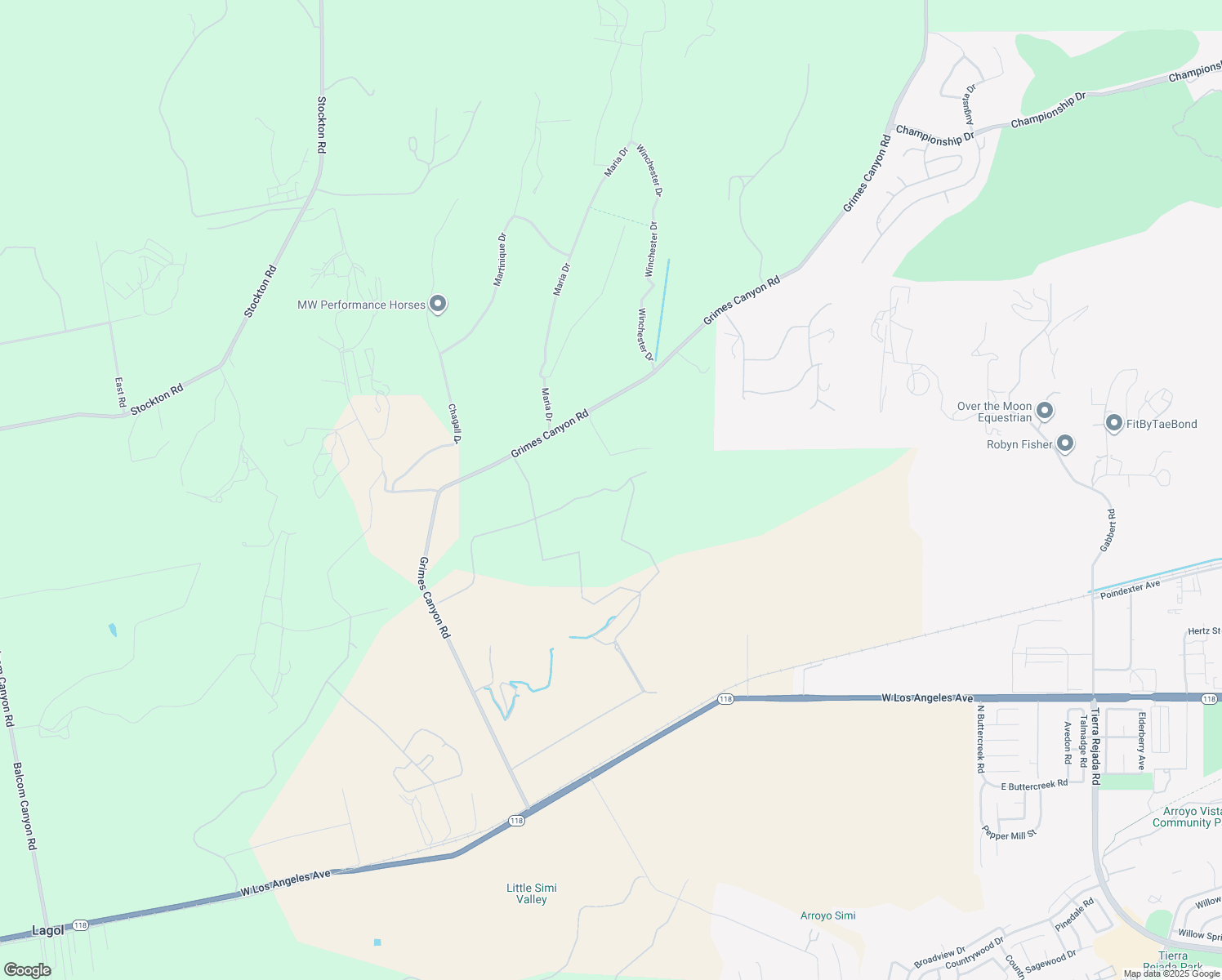 map of restaurants, bars, coffee shops, grocery stores, and more near 5929 Maarten Drive in Moorpark