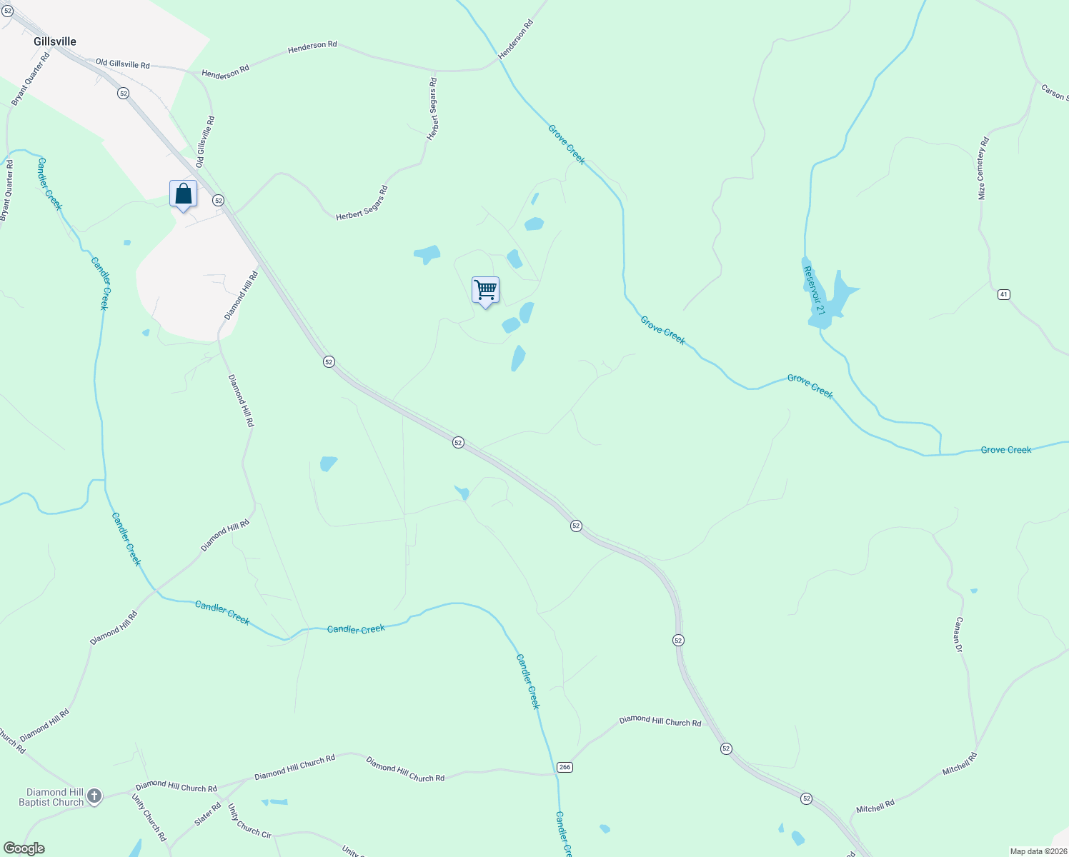 map of restaurants, bars, coffee shops, grocery stores, and more near 207 McClure Road in Gillsville