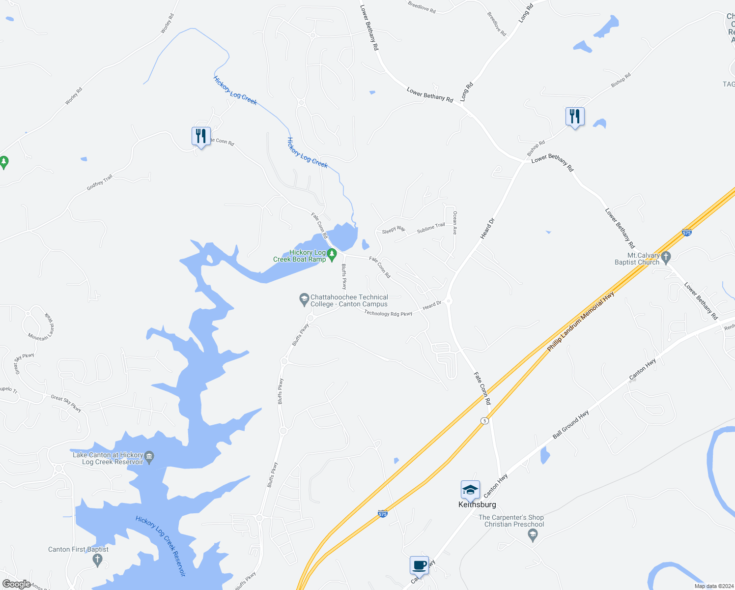 map of restaurants, bars, coffee shops, grocery stores, and more near 235 Sage Drive in Canton