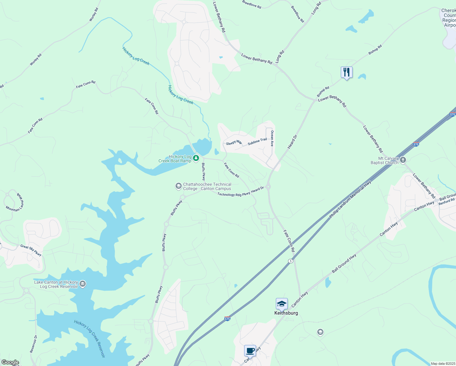 map of restaurants, bars, coffee shops, grocery stores, and more near 220 Sage Drive in Canton