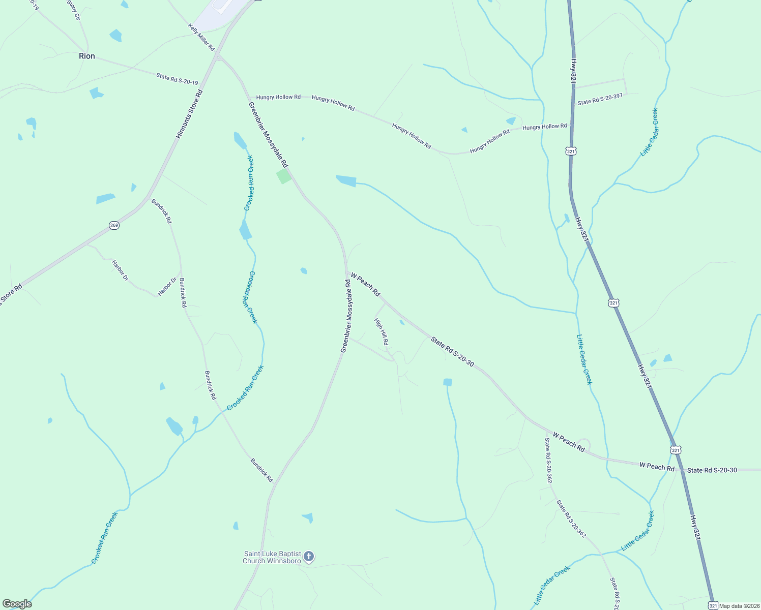 map of restaurants, bars, coffee shops, grocery stores, and more near 1701 West Peach Road in Winnsboro