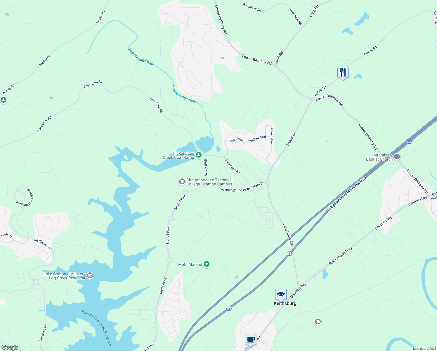 map of restaurants, bars, coffee shops, grocery stores, and more near 239 Sage Drive in Canton