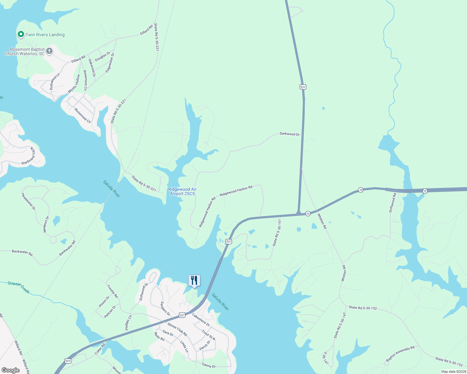 map of restaurants, bars, coffee shops, grocery stores, and more near 454 Ridgewood Harbor Road in Waterloo