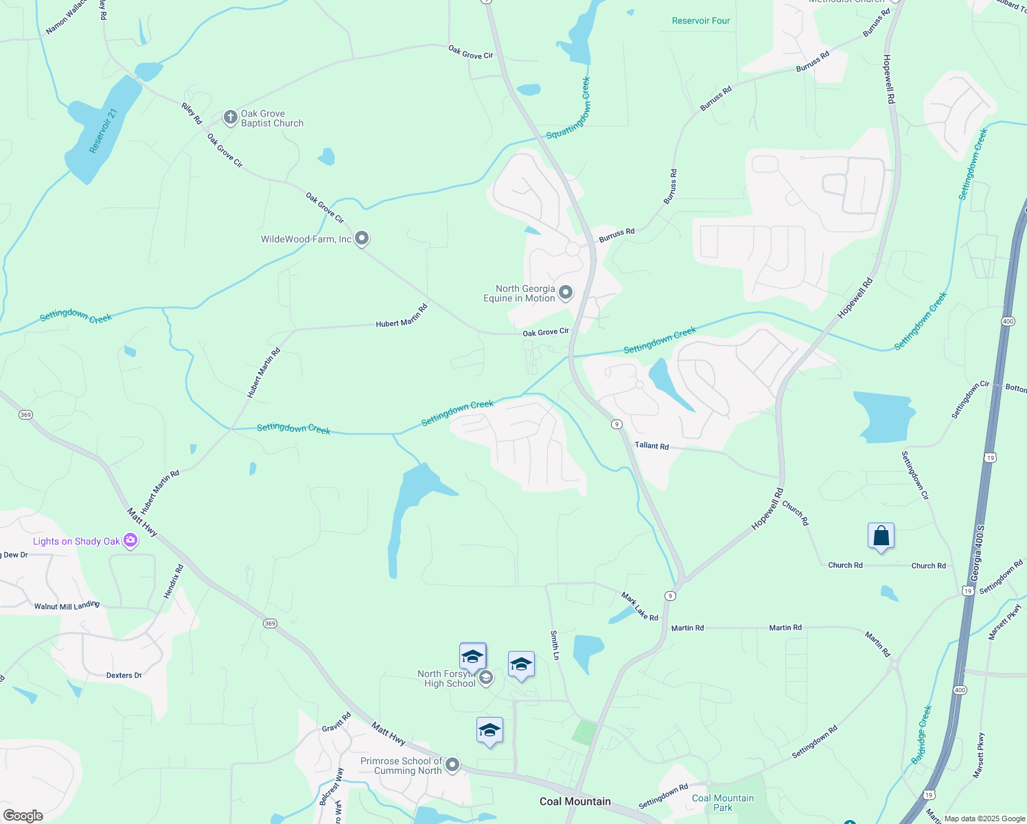 map of restaurants, bars, coffee shops, grocery stores, and more near 4615 Elmwood Trail in Cumming