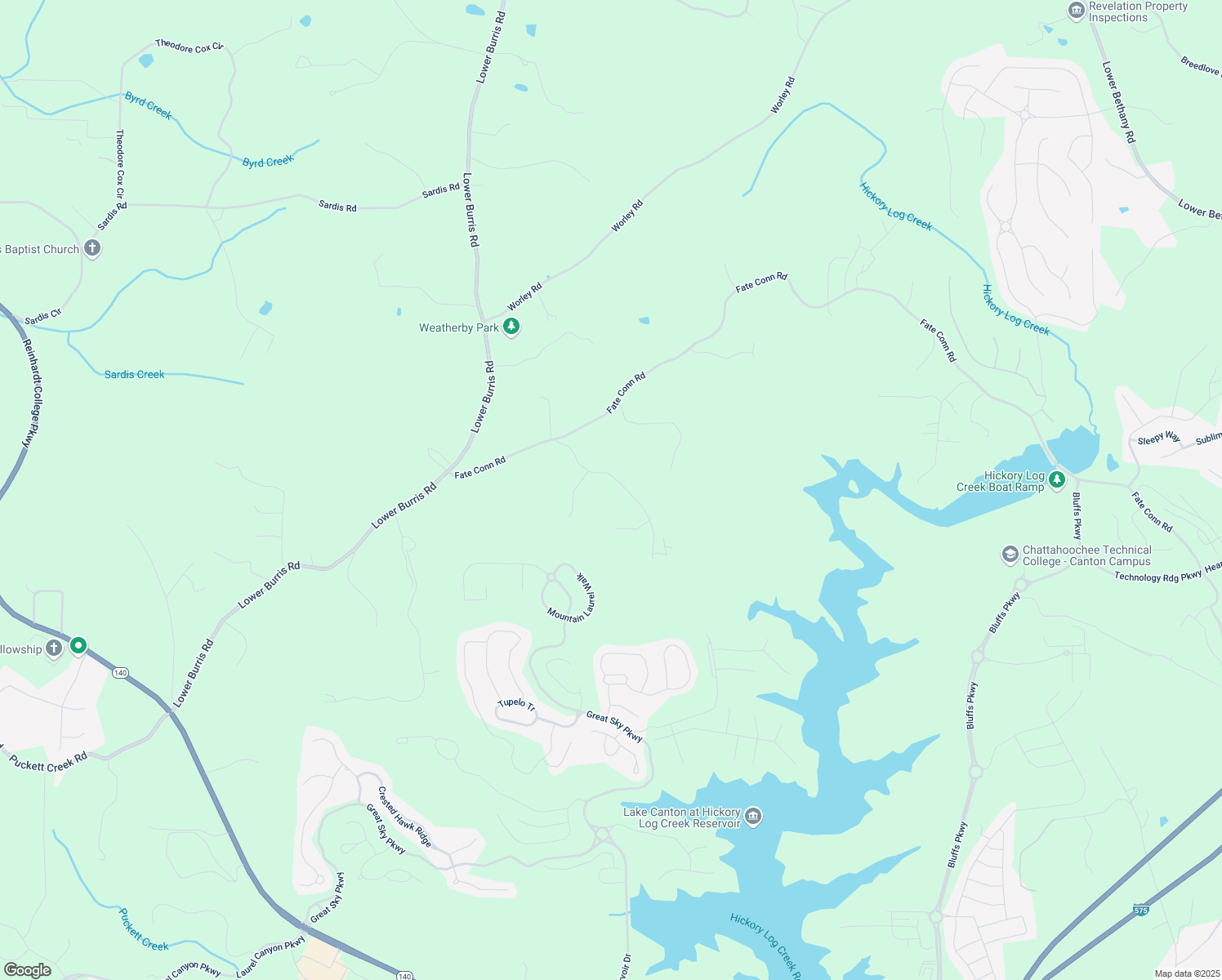 map of restaurants, bars, coffee shops, grocery stores, and more near 210 Joe Green Lane in Canton