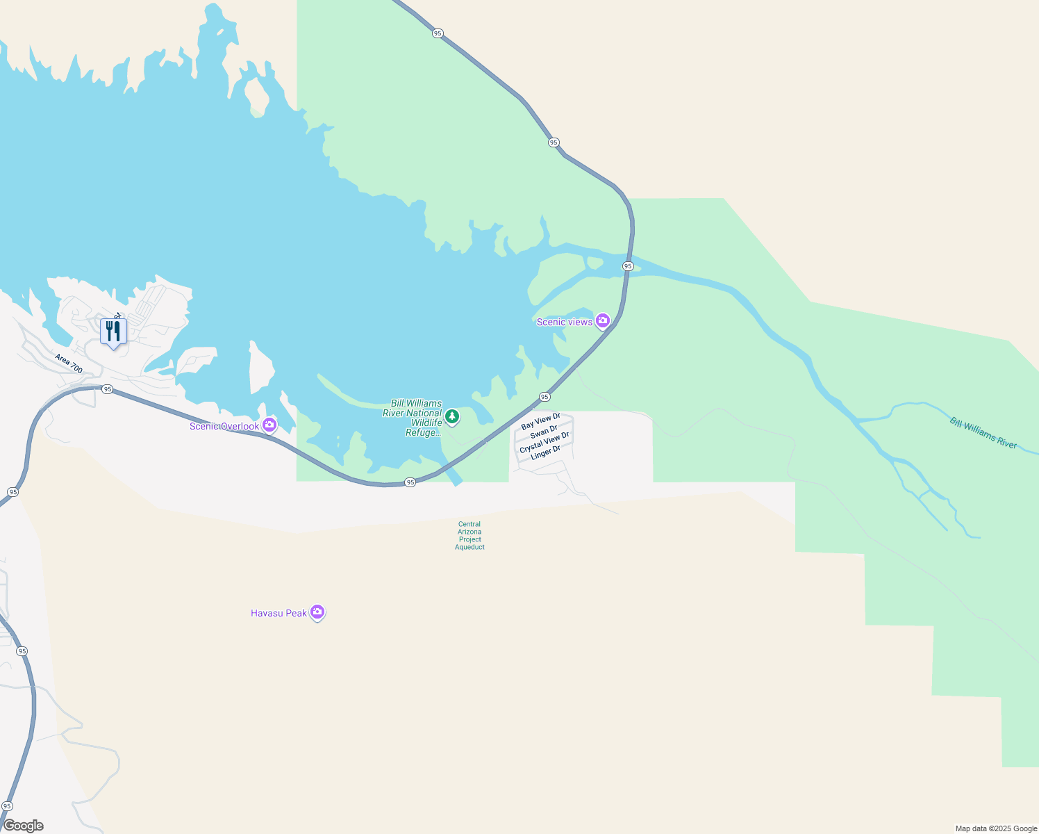 map of restaurants, bars, coffee shops, grocery stores, and more near 790 Bay View Drive in Parker