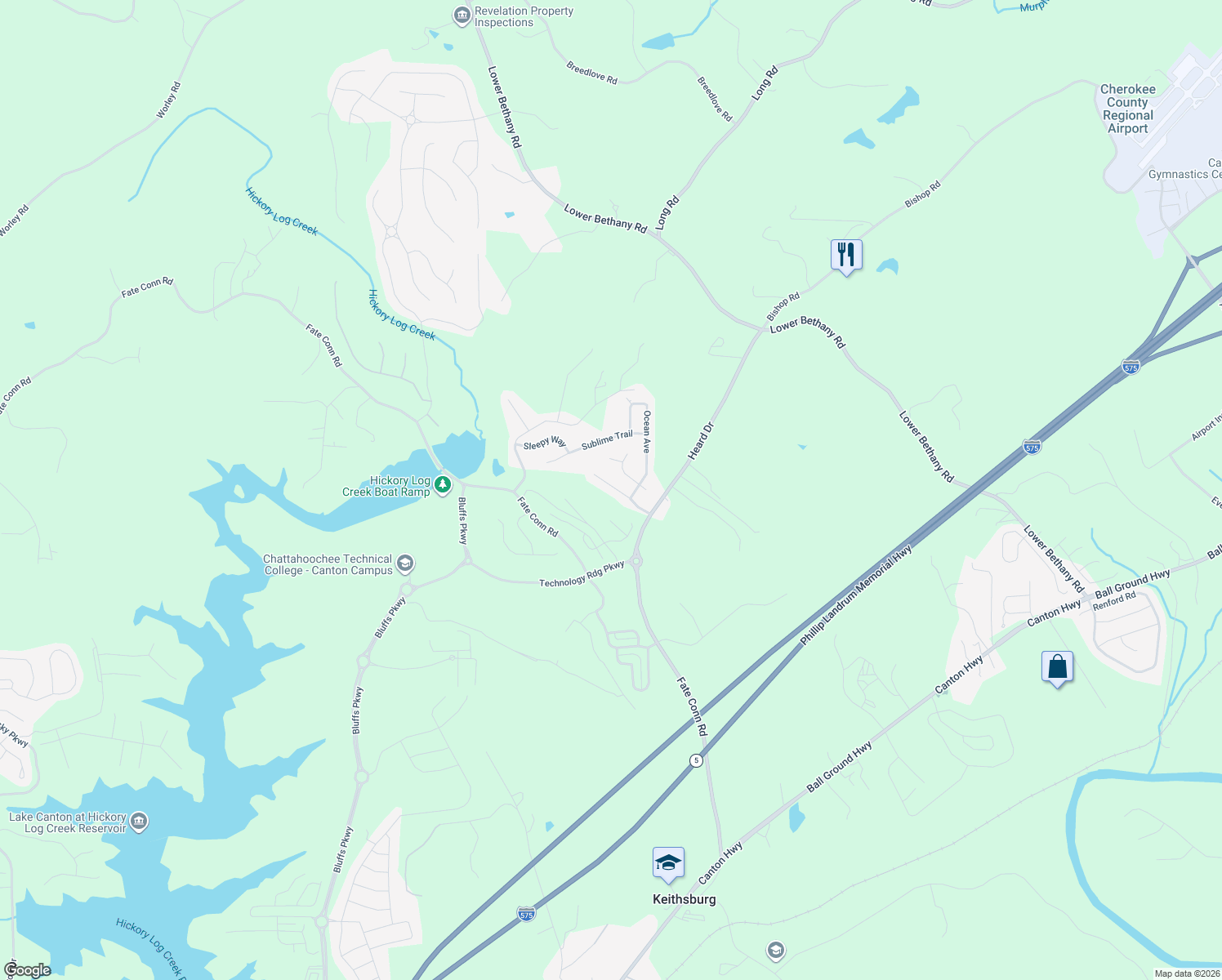map of restaurants, bars, coffee shops, grocery stores, and more near 260 Walker Road in Canton