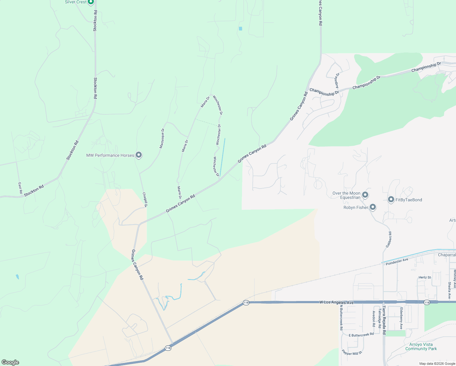 map of restaurants, bars, coffee shops, grocery stores, and more near 7382-7404 Grimes Canyon Road in Moorpark