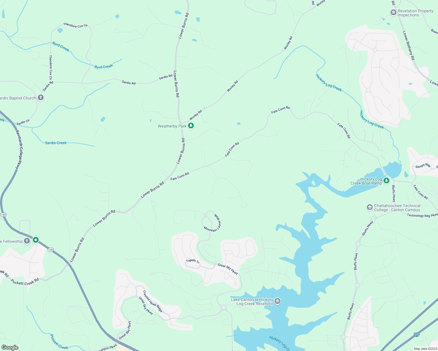 map of restaurants, bars, coffee shops, grocery stores, and more near 185 Joe Green Lane in Canton