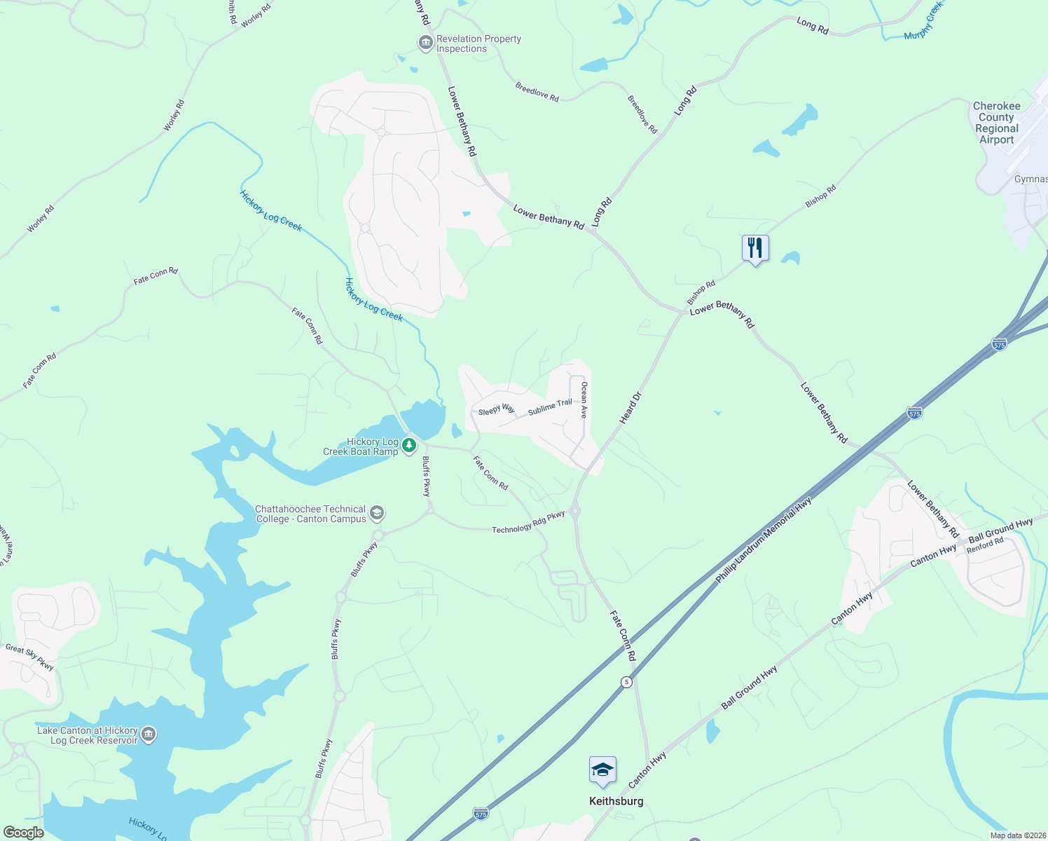 map of restaurants, bars, coffee shops, grocery stores, and more near 943 Sublime Trail in Canton