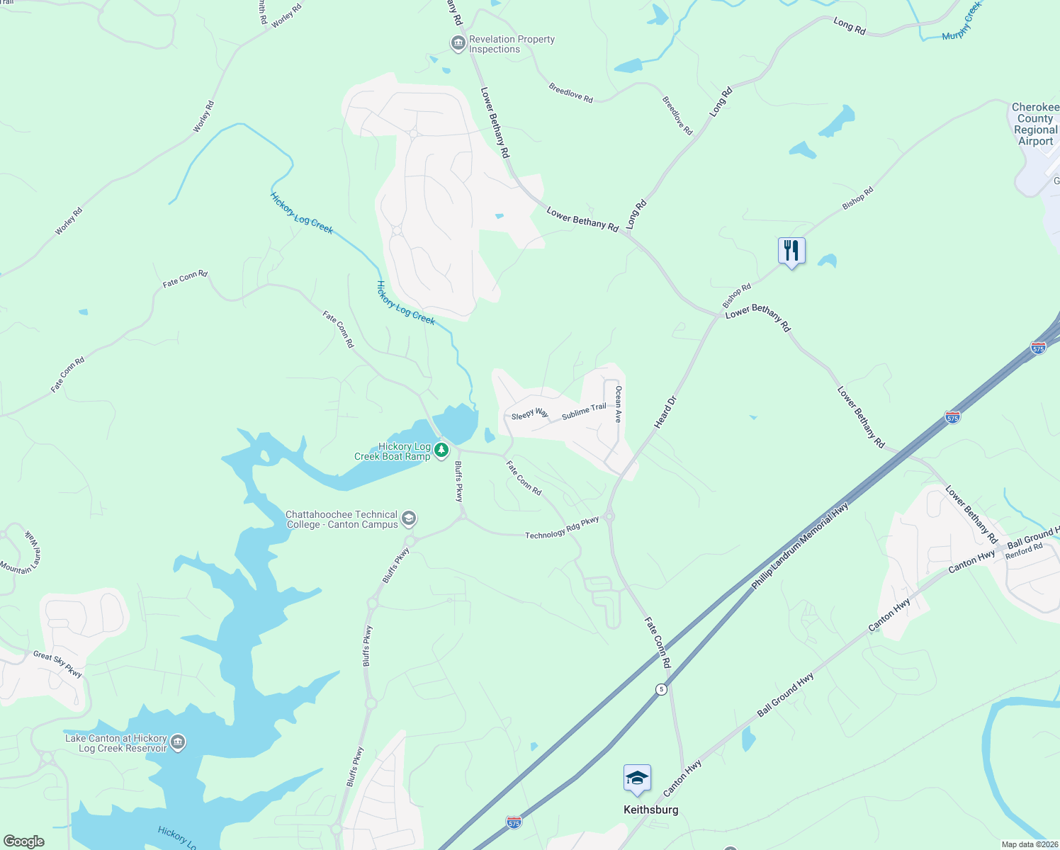 map of restaurants, bars, coffee shops, grocery stores, and more near 944 Sublime Trail in Canton