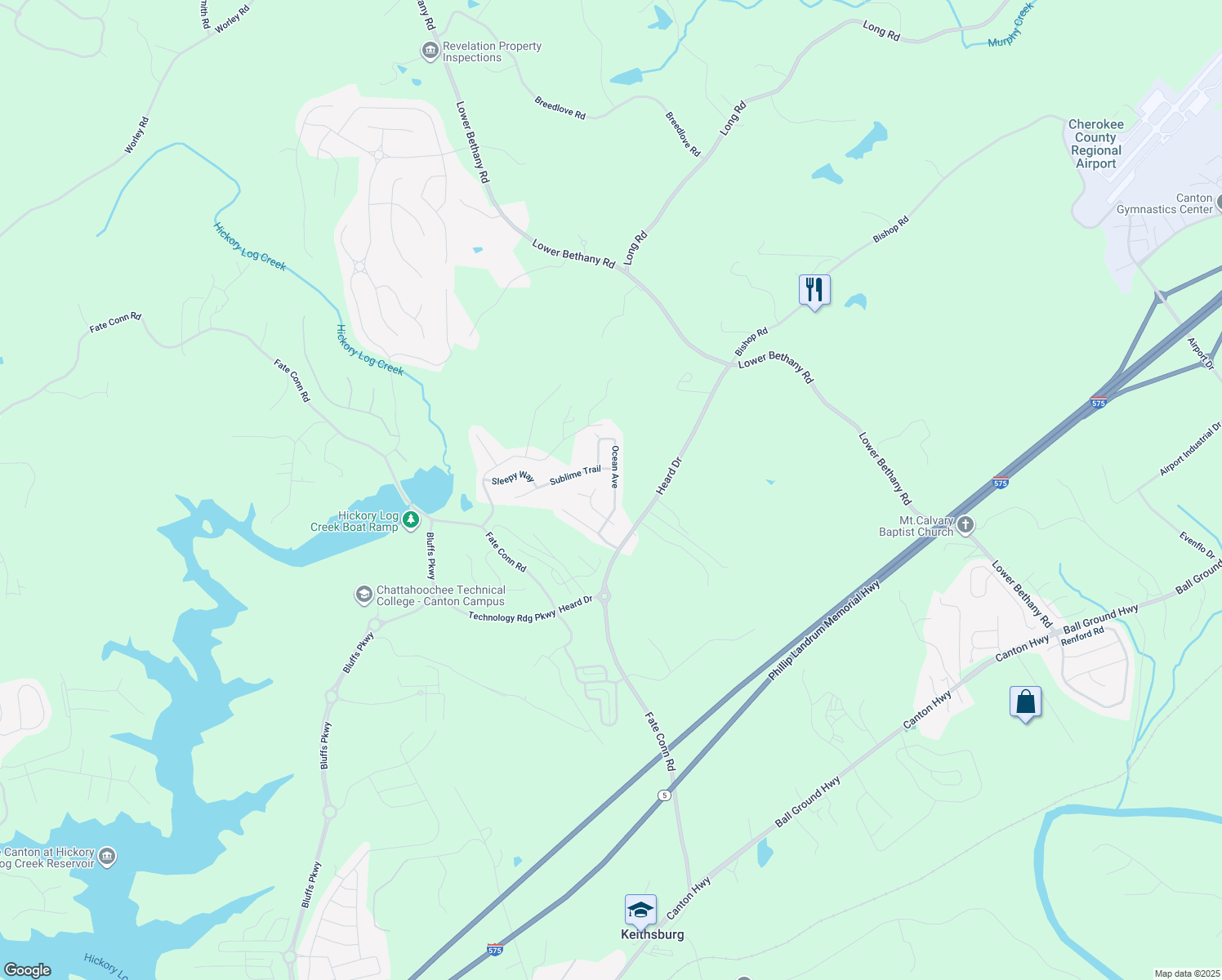 map of restaurants, bars, coffee shops, grocery stores, and more near 615 Ocean Avenue in Canton