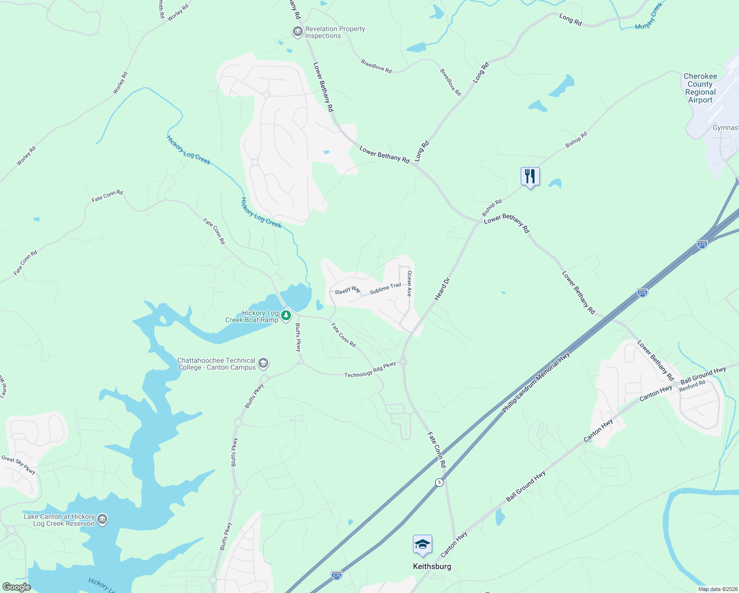 map of restaurants, bars, coffee shops, grocery stores, and more near 941 Sublime Trail in Canton