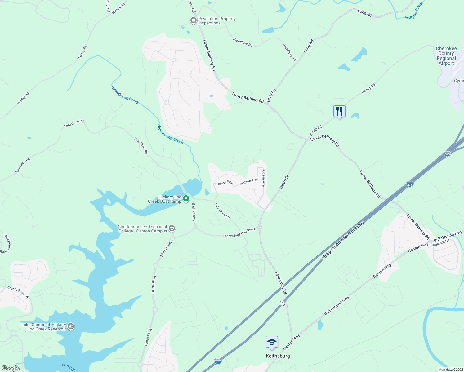 map of restaurants, bars, coffee shops, grocery stores, and more near 936 Sublime Trail in Canton