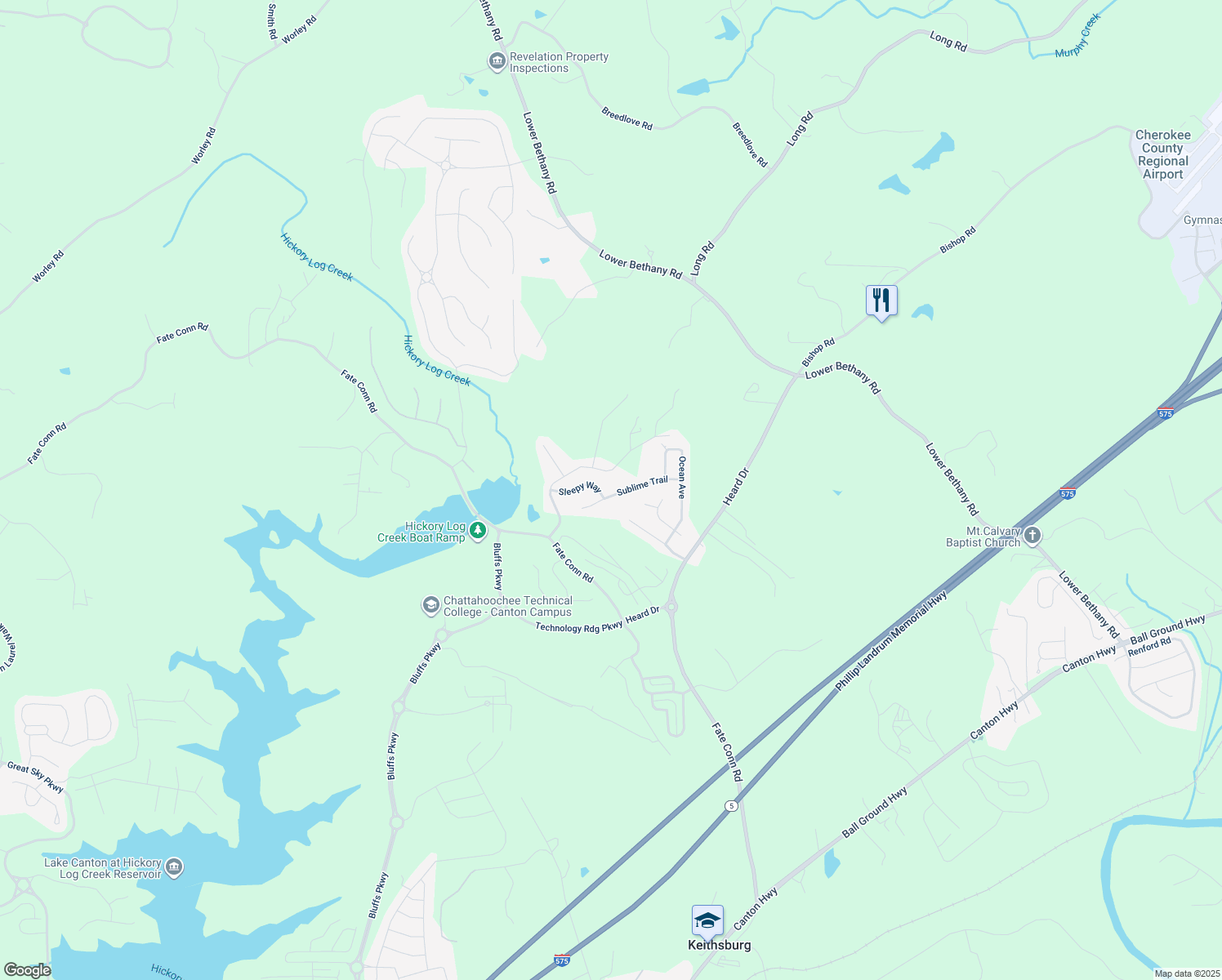map of restaurants, bars, coffee shops, grocery stores, and more near 932 Sublime Trail in Canton
