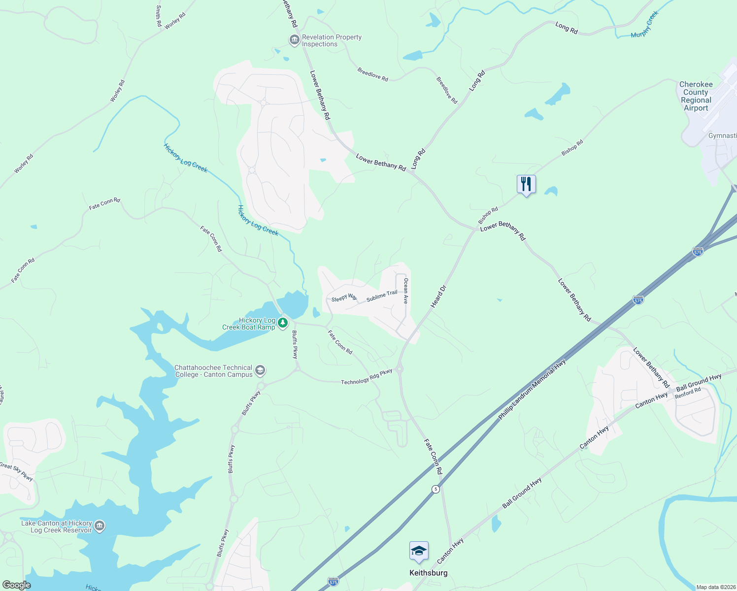 map of restaurants, bars, coffee shops, grocery stores, and more near 928 Sublime Trail in Canton