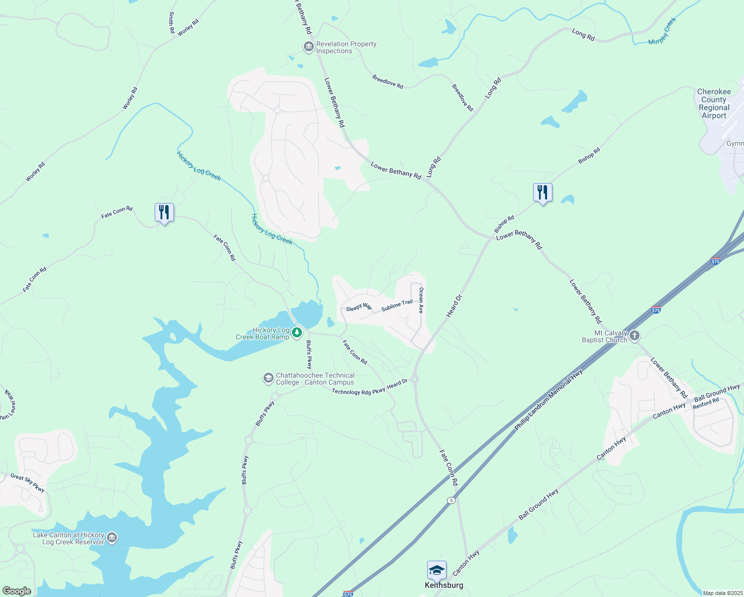 map of restaurants, bars, coffee shops, grocery stores, and more near 932 Sublime Trail in Canton