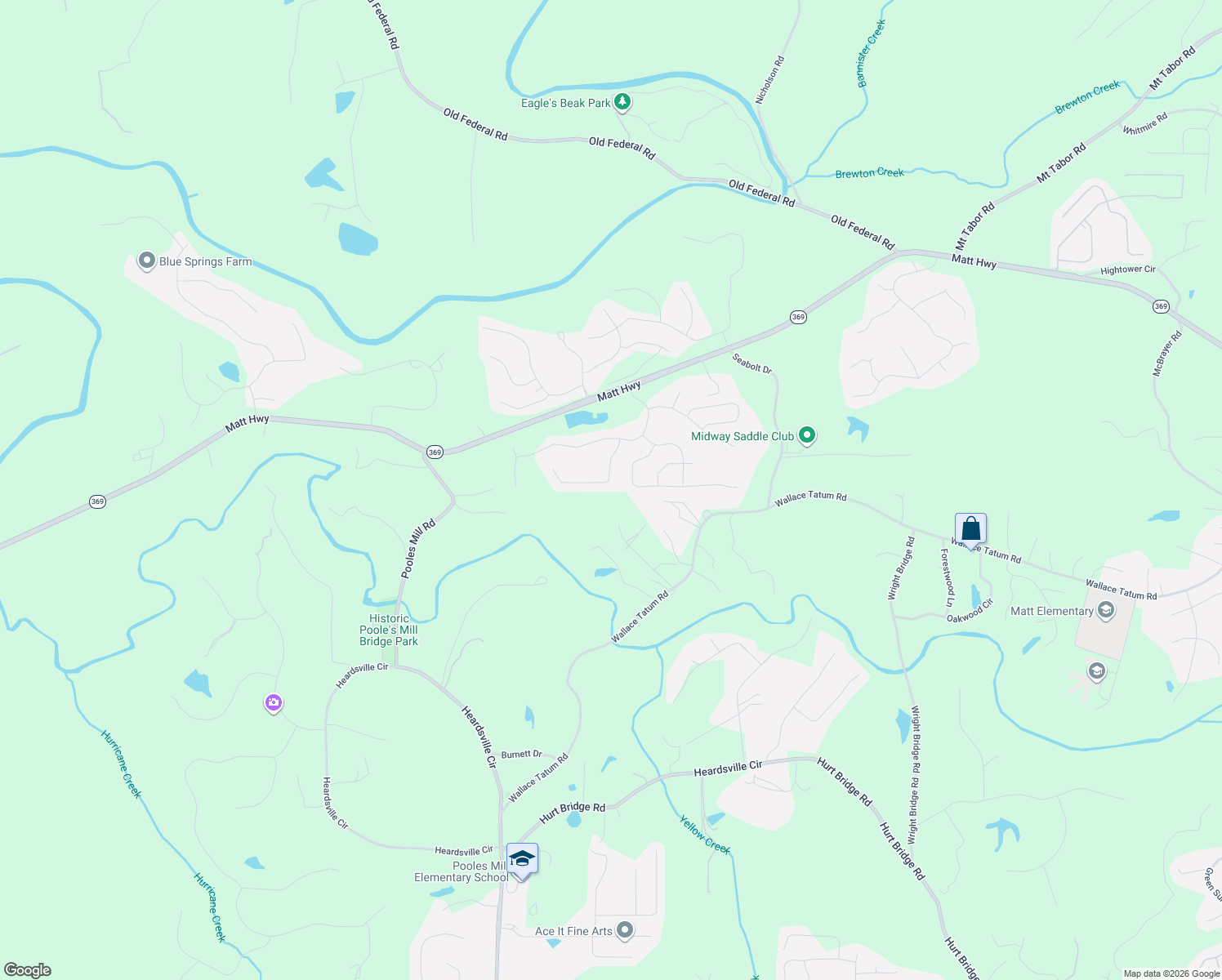 map of restaurants, bars, coffee shops, grocery stores, and more near 8440 Wallace Tatum Road in Cumming