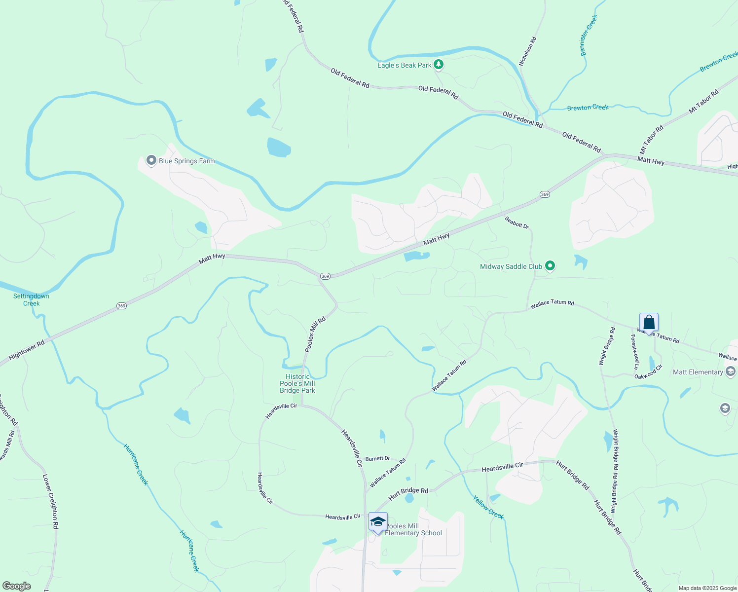 map of restaurants, bars, coffee shops, grocery stores, and more near 8825 Avonbrook Close in Ball Ground