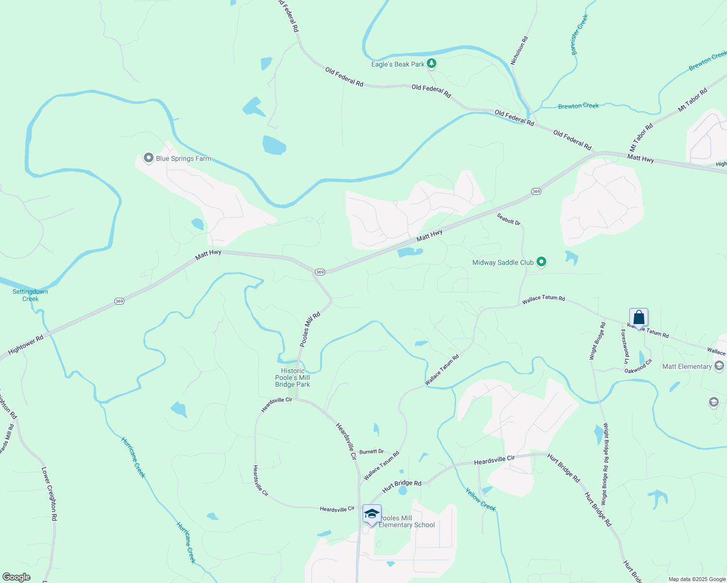 map of restaurants, bars, coffee shops, grocery stores, and more near 8825 Avonbrook Close in Ball Ground