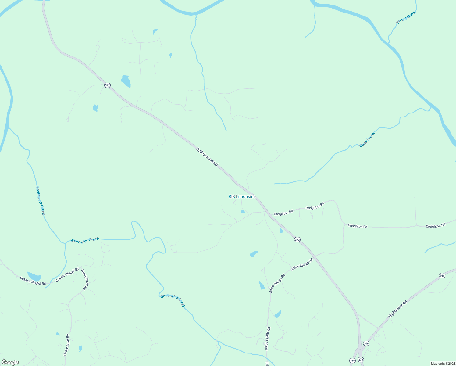 map of restaurants, bars, coffee shops, grocery stores, and more near 4382 Ball Ground Road in Ball Ground