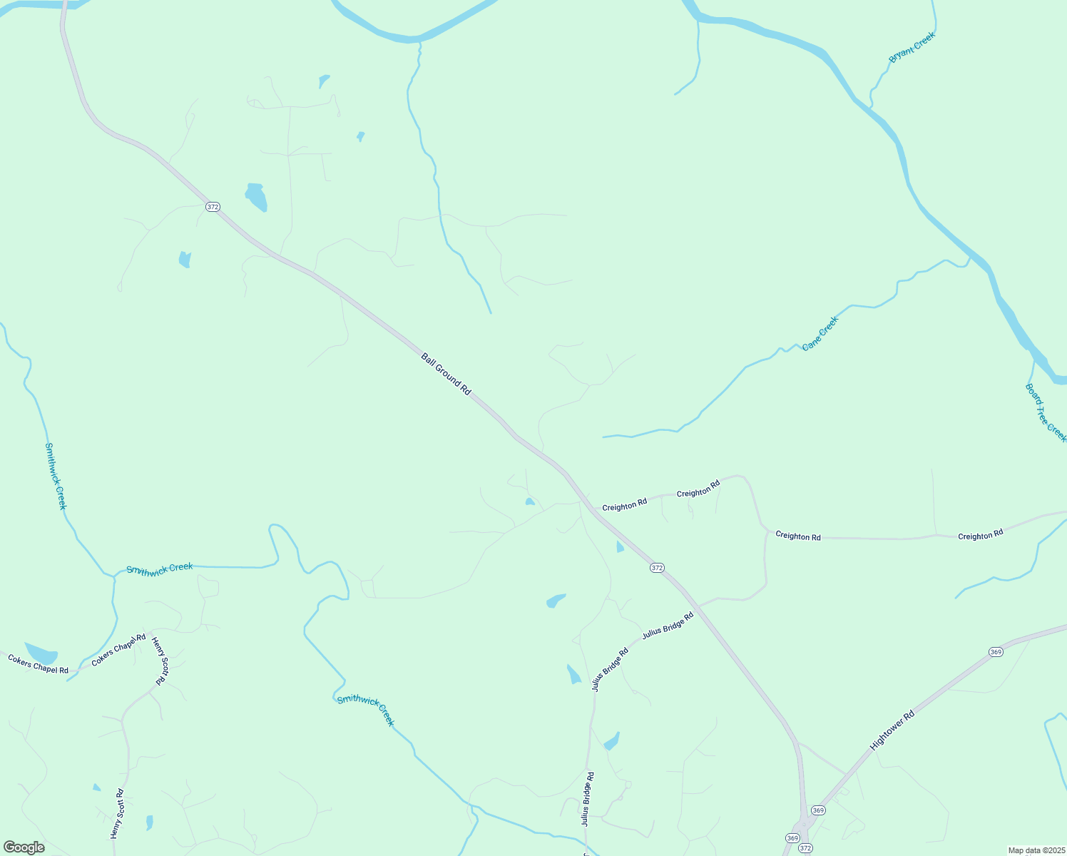 map of restaurants, bars, coffee shops, grocery stores, and more near 215 Hogan Pond Lane in Ball Ground