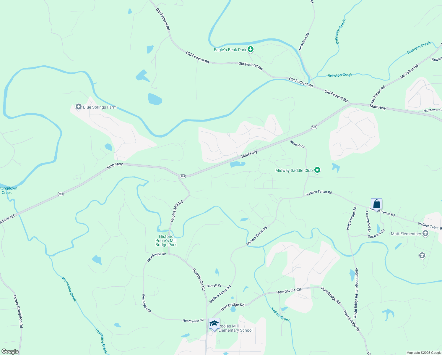 map of restaurants, bars, coffee shops, grocery stores, and more near 8795 Stratford Oaks Avenue in Ball Ground