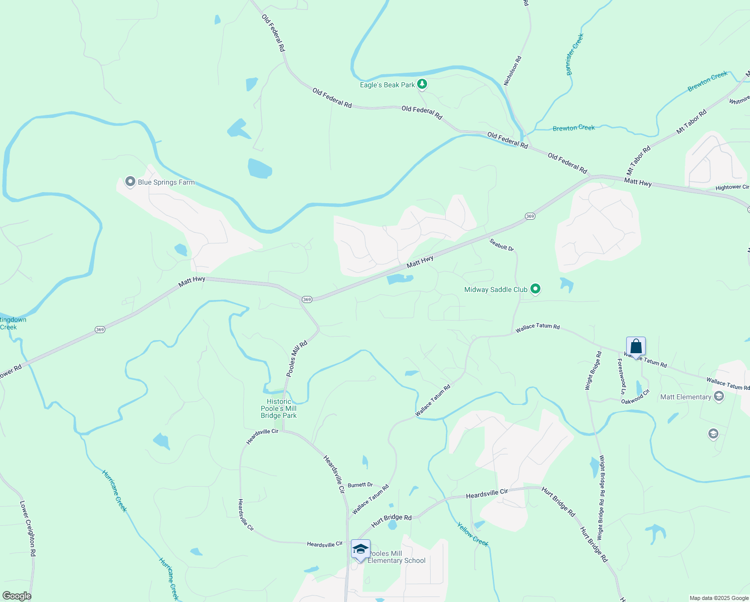 map of restaurants, bars, coffee shops, grocery stores, and more near 8795 Stratford Oaks Avenue in Ball Ground