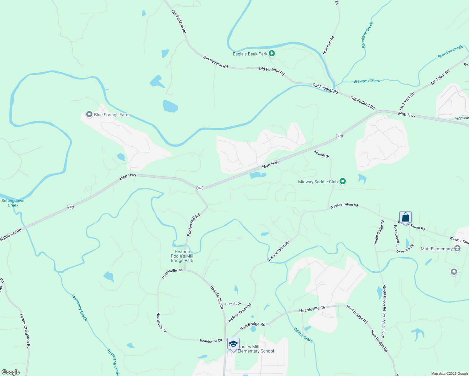 map of restaurants, bars, coffee shops, grocery stores, and more near 8740 Stratford Oaks Avenue in Ball Ground