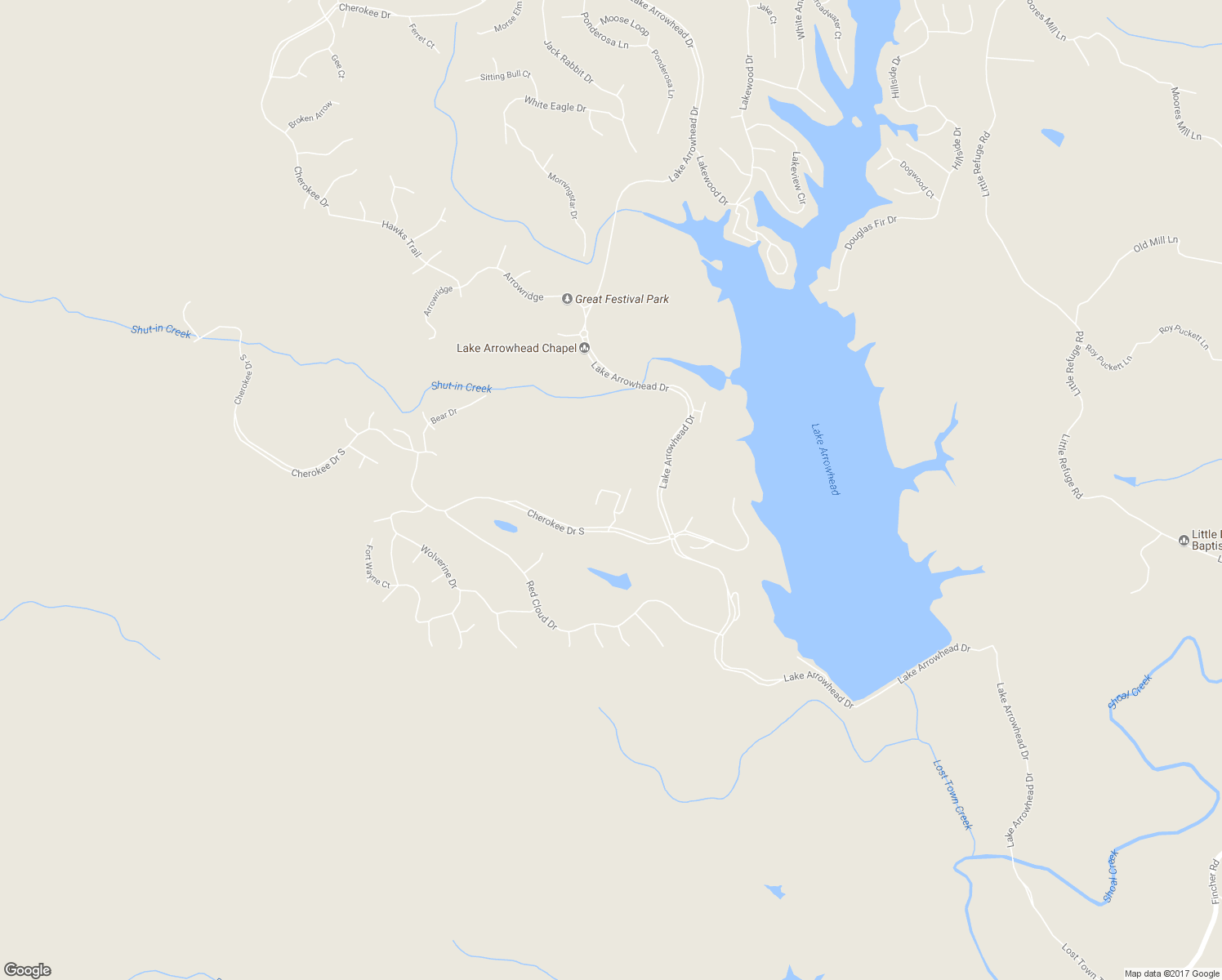 map of restaurants, bars, coffee shops, grocery stores, and more near 116 Fairway Oaks in Waleska