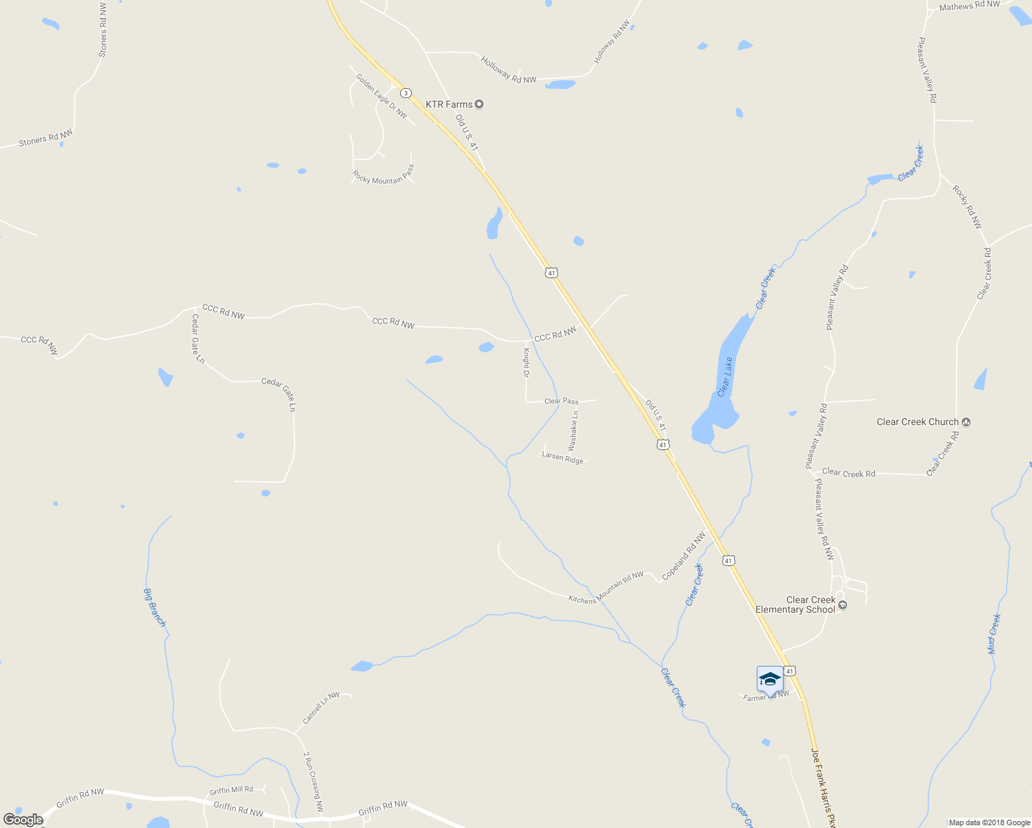 map of restaurants, bars, coffee shops, grocery stores, and more near 32 Knight Drive in Adairsville