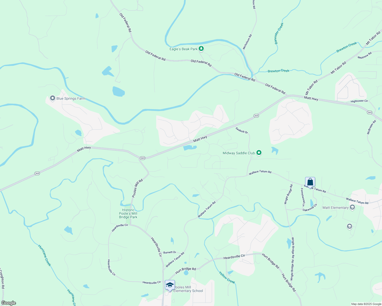 map of restaurants, bars, coffee shops, grocery stores, and more near 8670 Stratford Oaks Avenue in Ball Ground