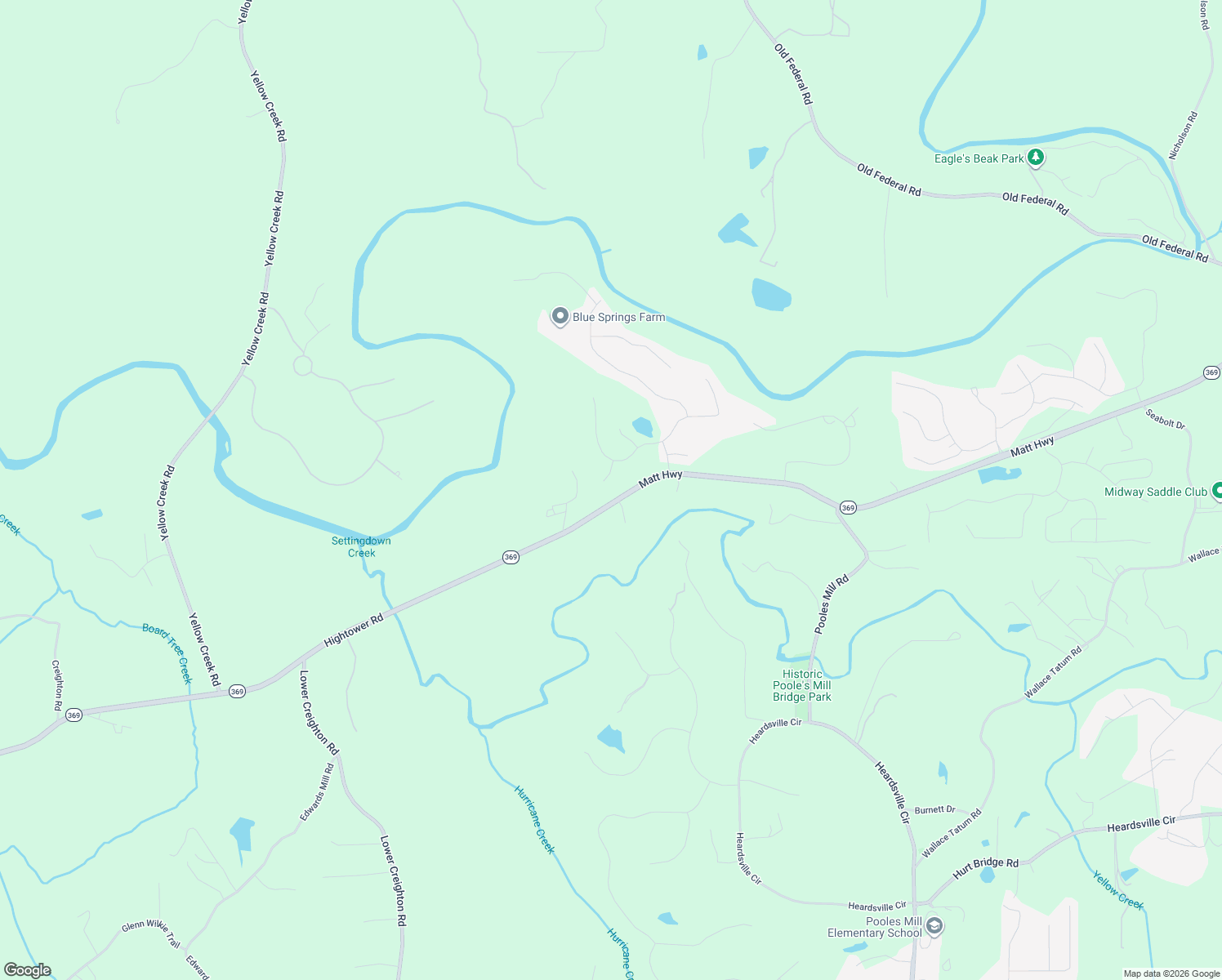 map of restaurants, bars, coffee shops, grocery stores, and more near 8925 Mountain Ridge Circle in Ball Ground